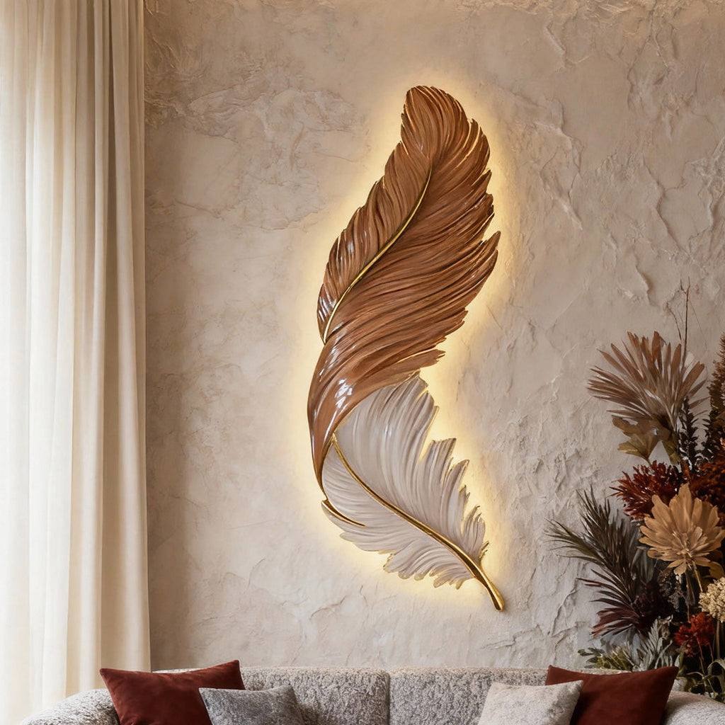 WHIMSY PLUME REMOTE CONTROLLED LED WALL SCONCE