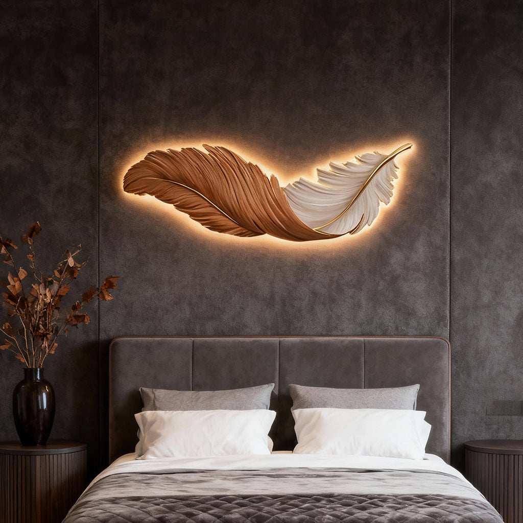 WHIMSY PLUME REMOTE CONTROLLED LED WALL SCONCE