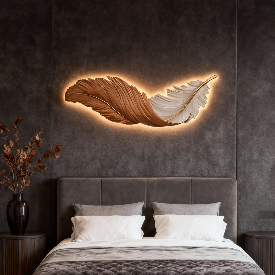 WHIMSY PLUME REMOTE CONTROLLED LED WALL SCONCE