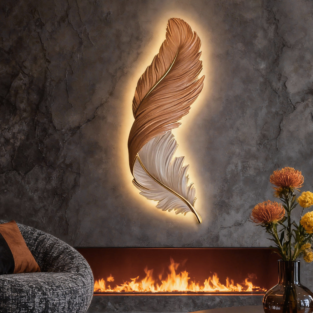 WHIMSY PLUME REMOTE CONTROLLED LED WALL SCONCE