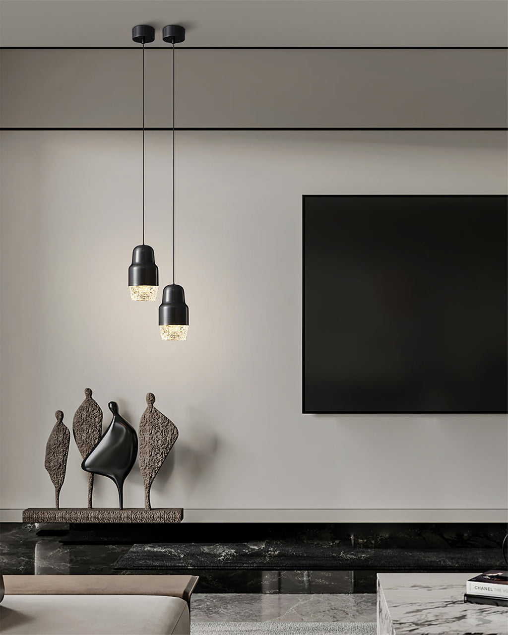 WINTHROP HANGING GLASS ORB LANTERN