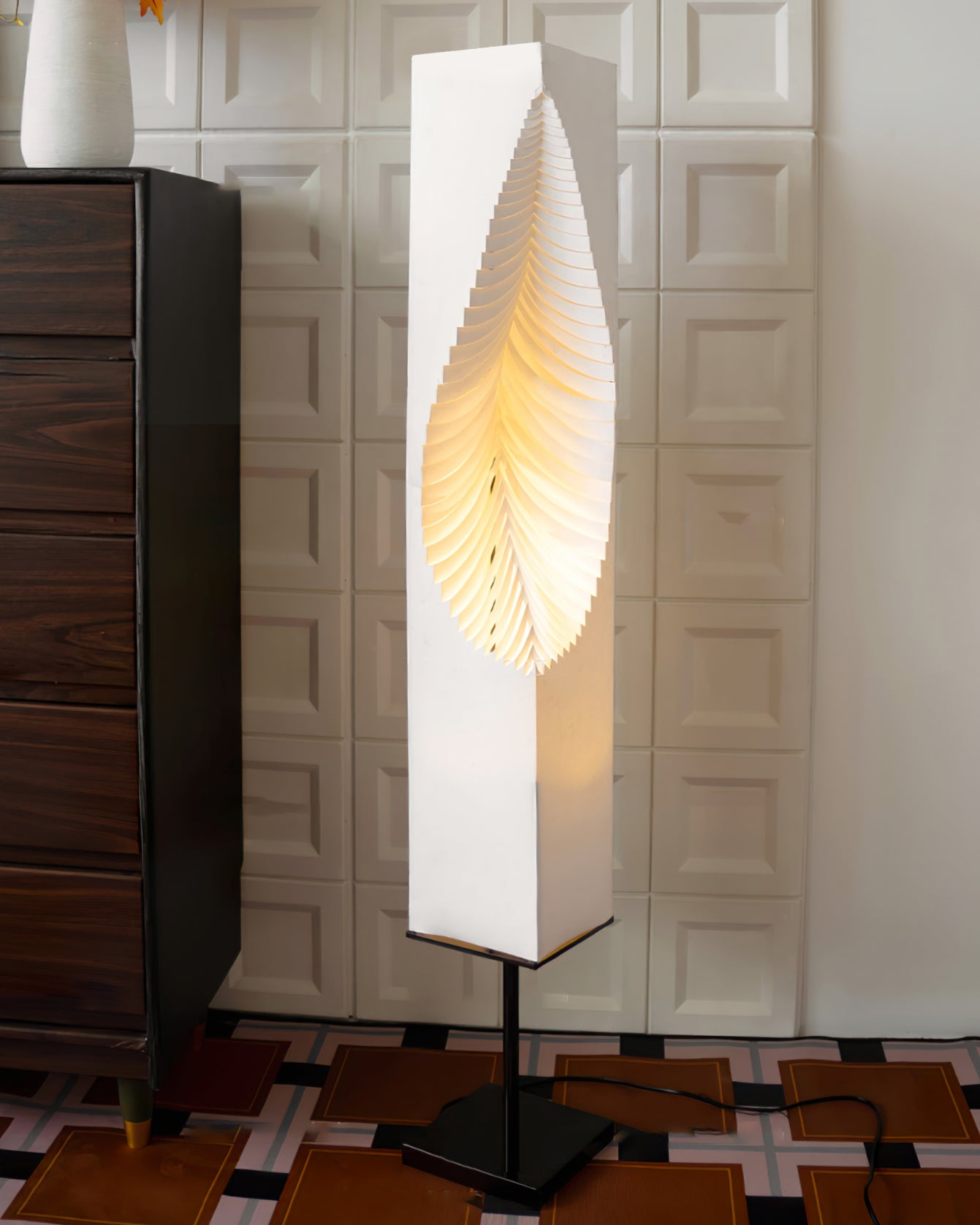 VERDANT GLOW BOTANICAL FLOOR LANTERN
