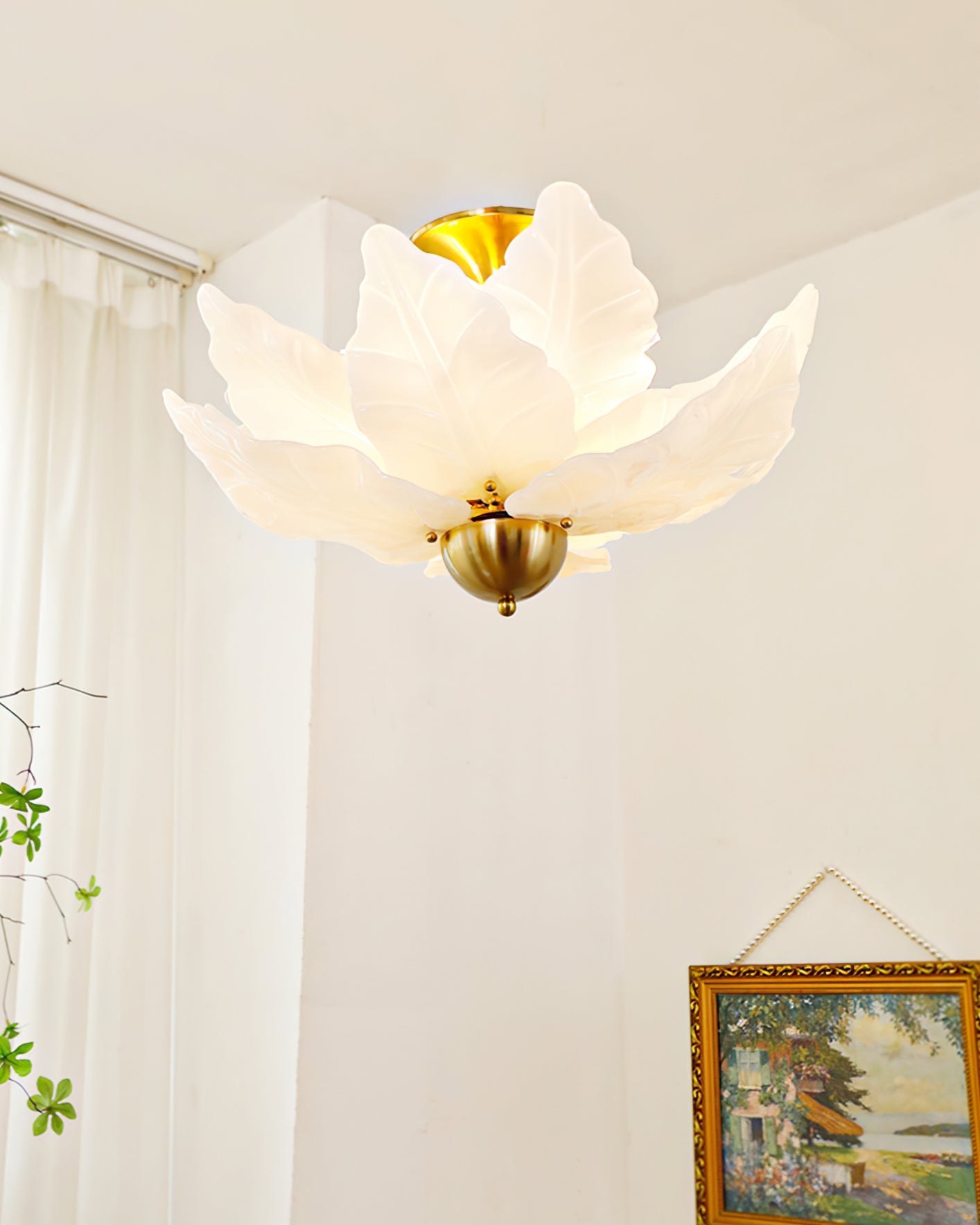 THISTLEDALE FOLIAGE GLASS CEILING LIGHT