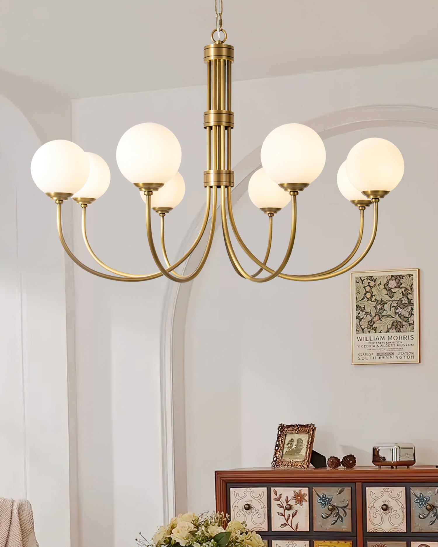WINTHROP GILDED ORB CEILING LIGHT