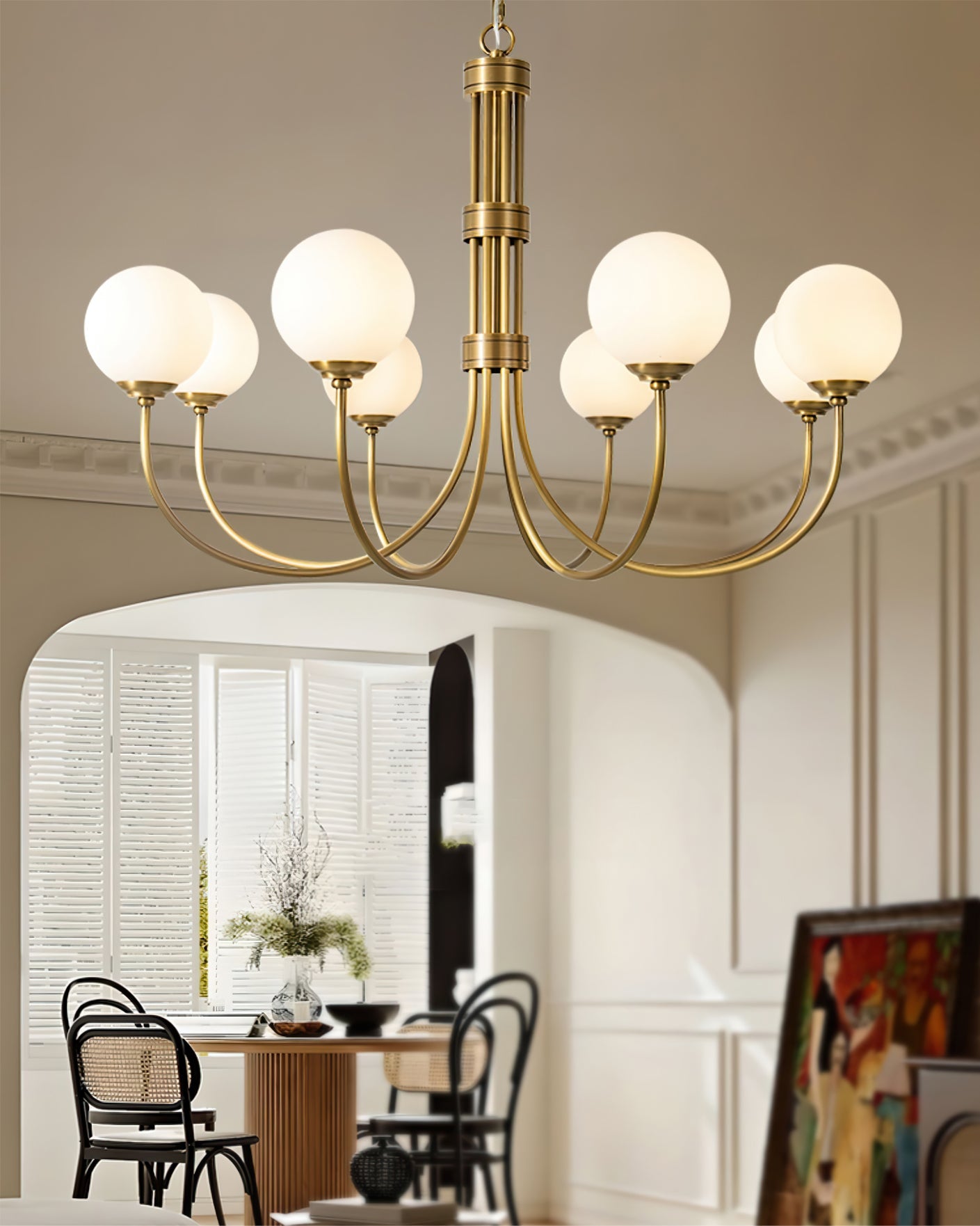 WINTHROP GILDED ORB CEILING LIGHT