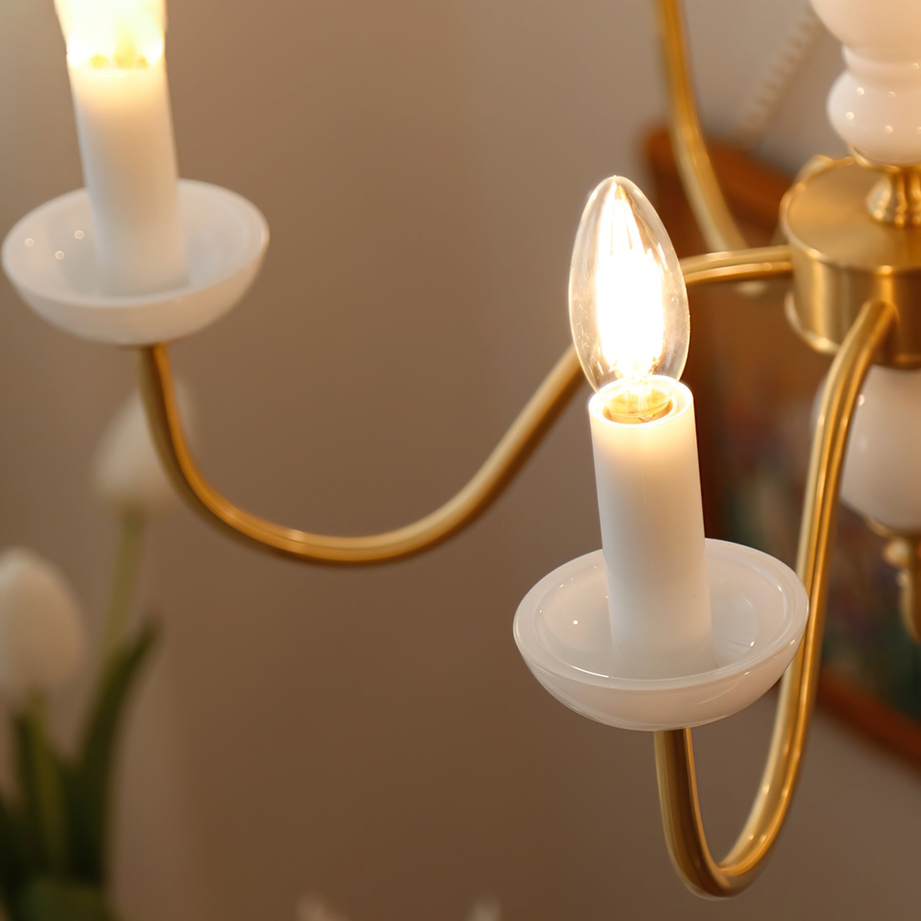 VERITY WAXED AMBER CRYSTAL LANTERN