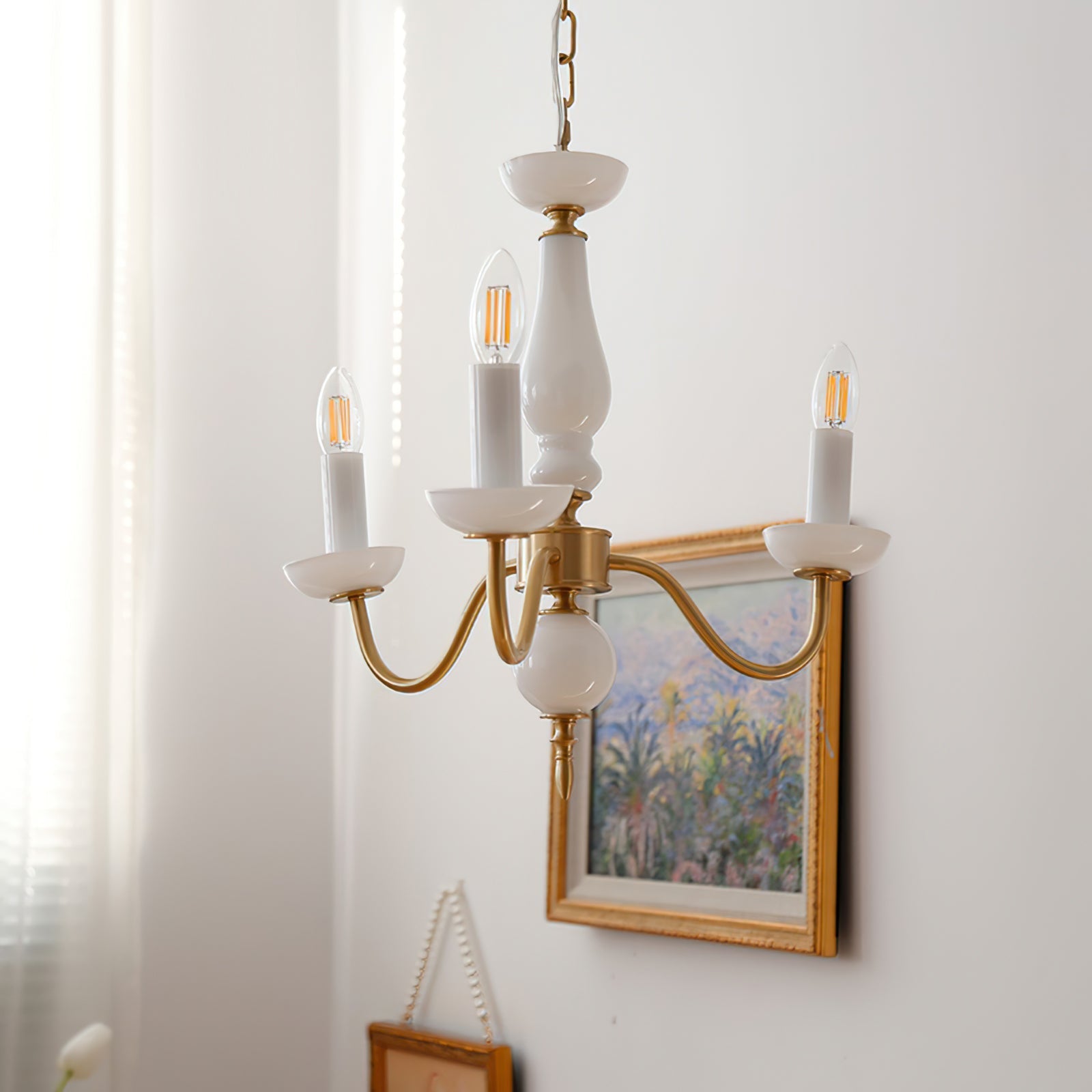 VERITY WAXED AMBER CRYSTAL LANTERN