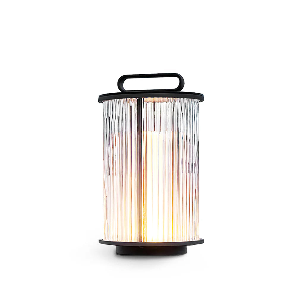 WINTHROP SOLAR-POWERED GLASS TABLE LANTERN