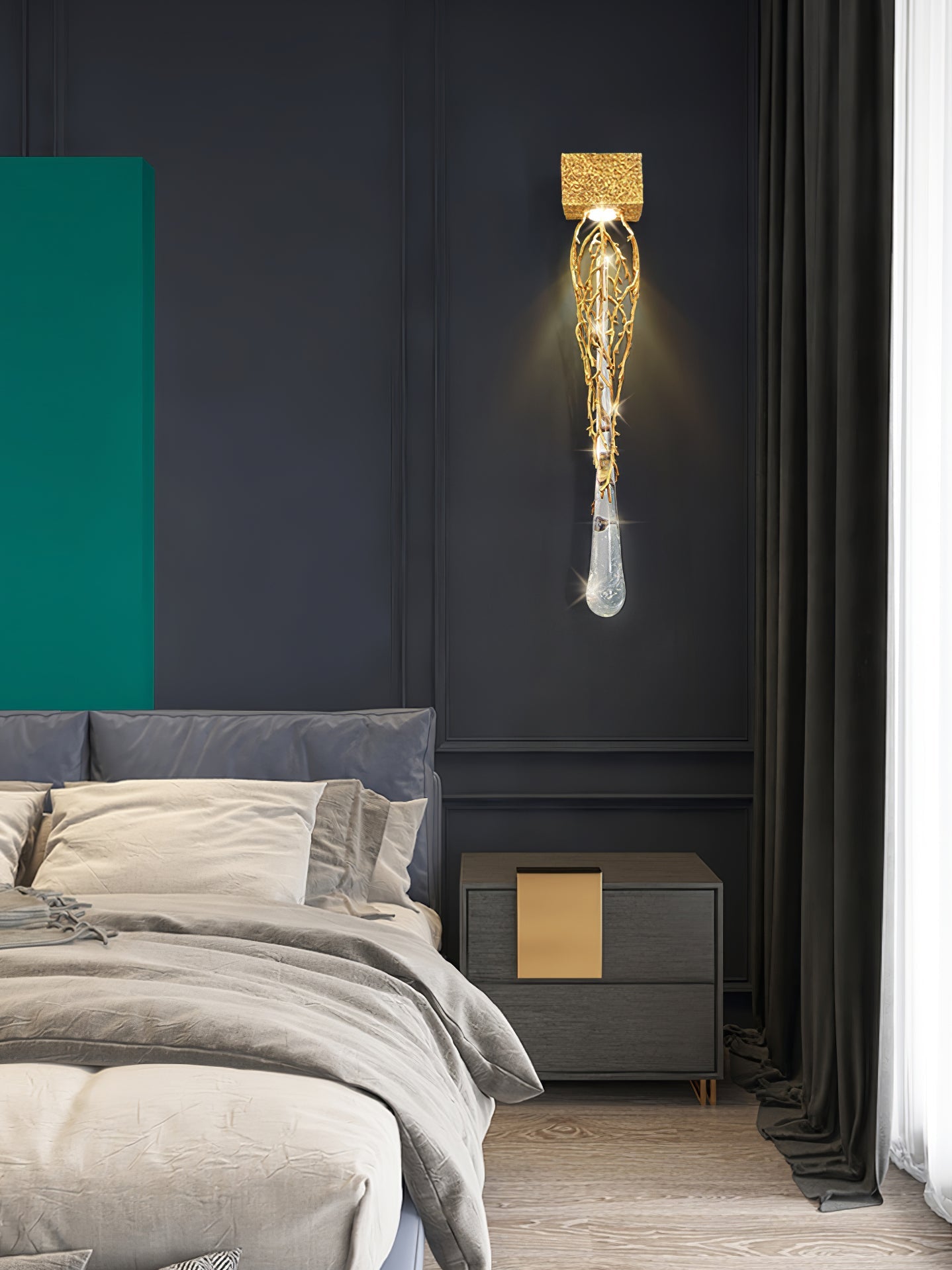 RIVERTON GLASS DROPLET WALL SCONCE