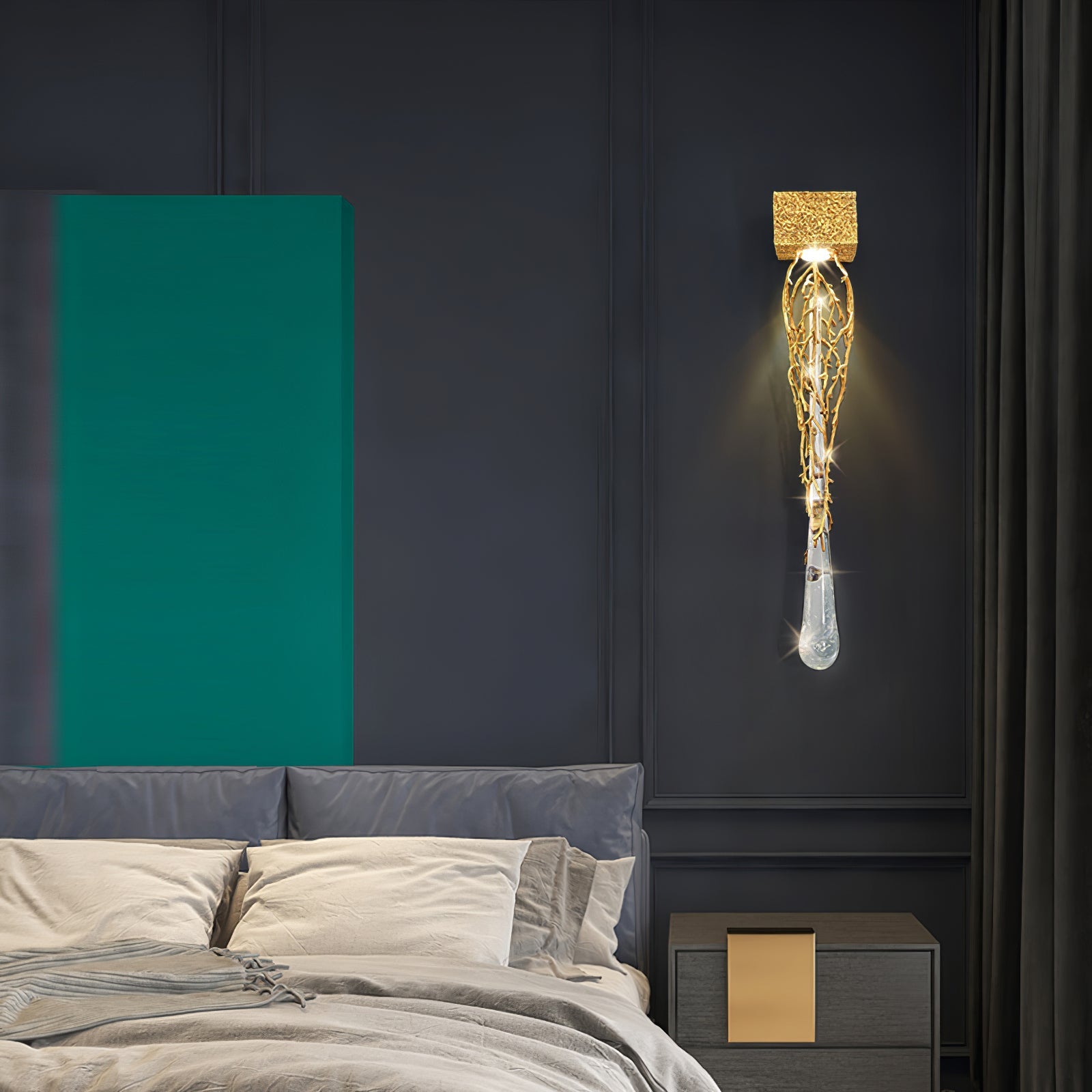 RIVERTON GLASS DROPLET WALL SCONCE
