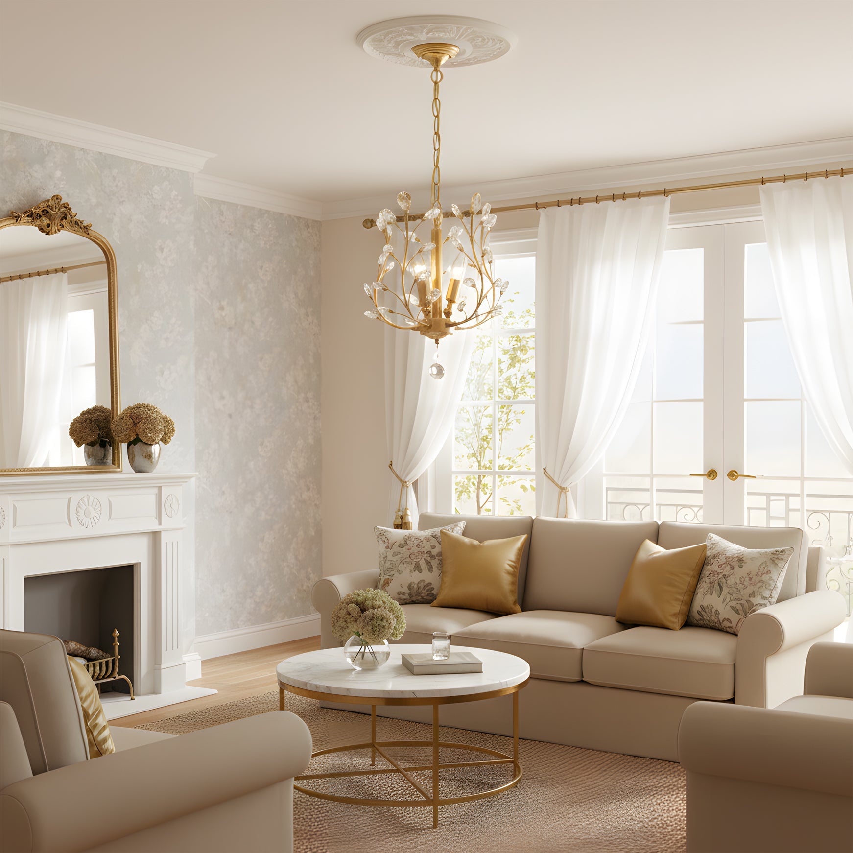 WHITBY CRYSTAL DROPLET HANGING LAMP