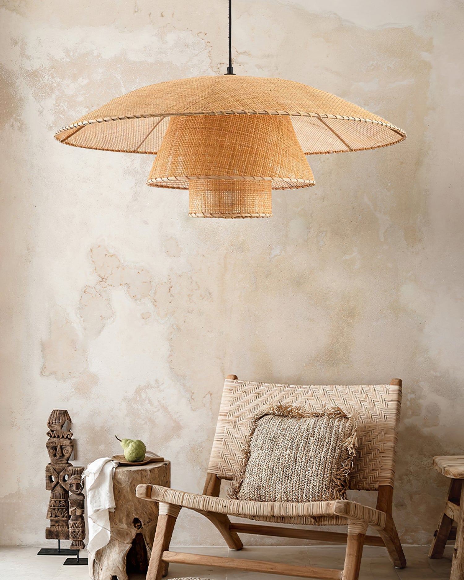 WINTHORPE WOVEN RATTAN HANGING LAMP