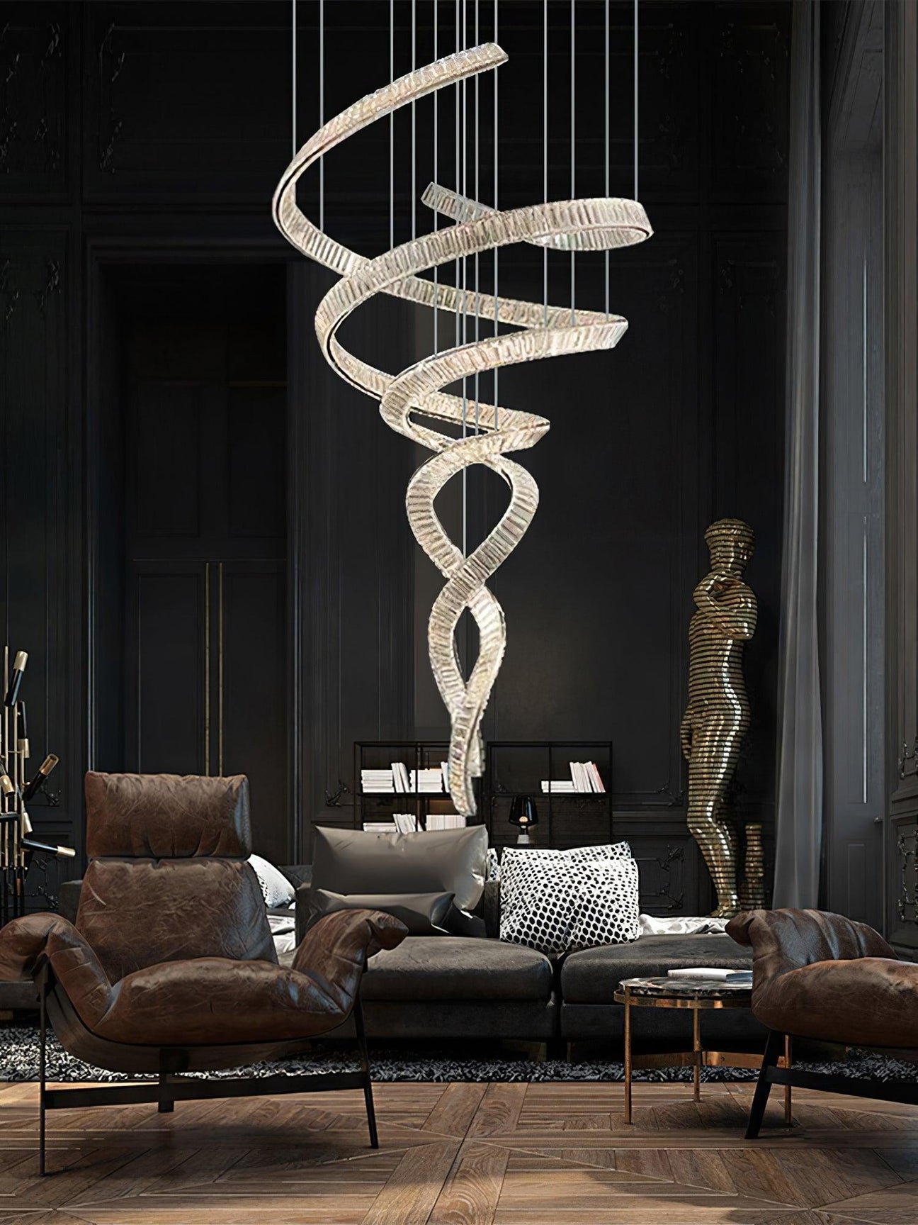 WINTHROP TWISTED CRYSTAL CEILING LUMINAIRE