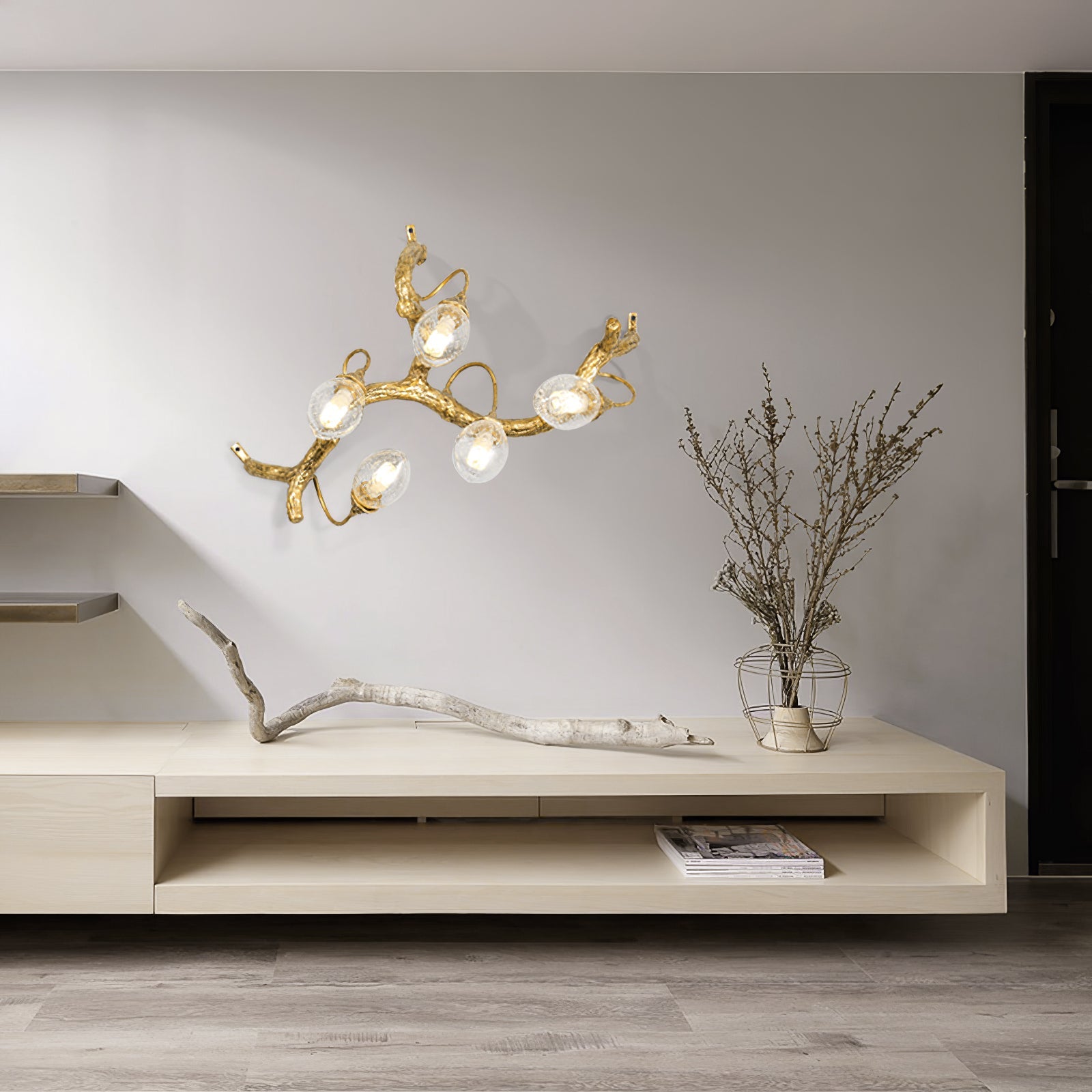 WINTHROP TARNISHED BRASS WALL SCONCE