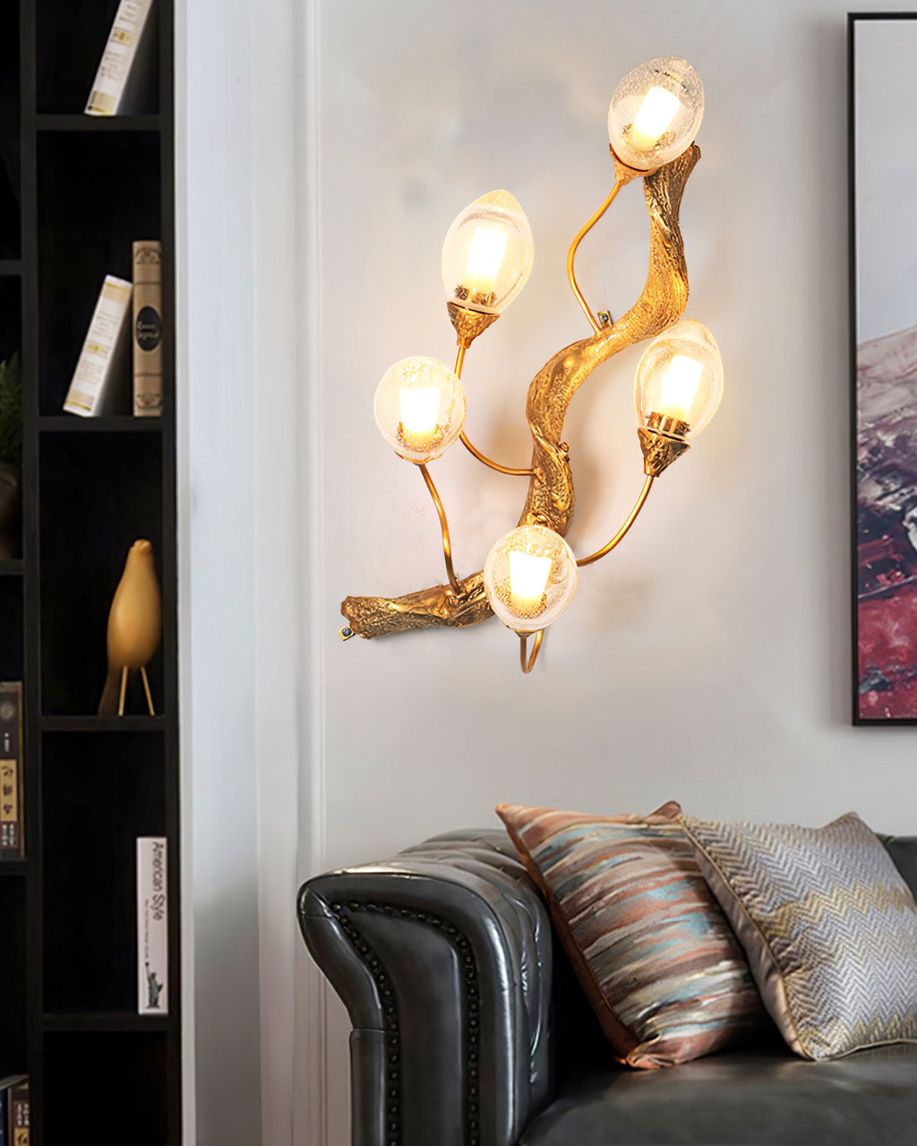 WINTHROP TARNISHED BRASS WALL SCONCE