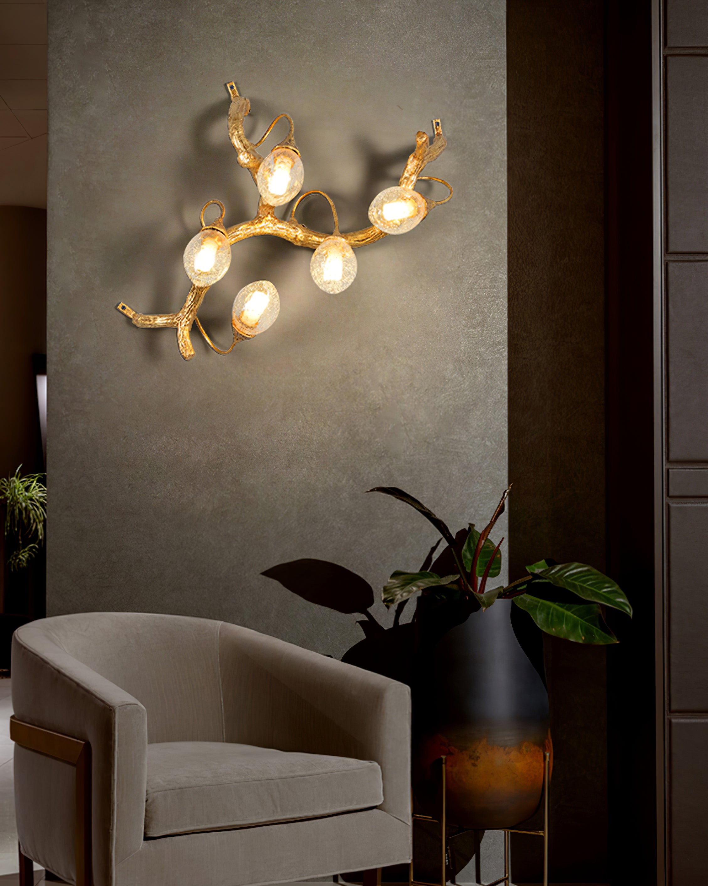 WINTHROP TARNISHED BRASS WALL SCONCE