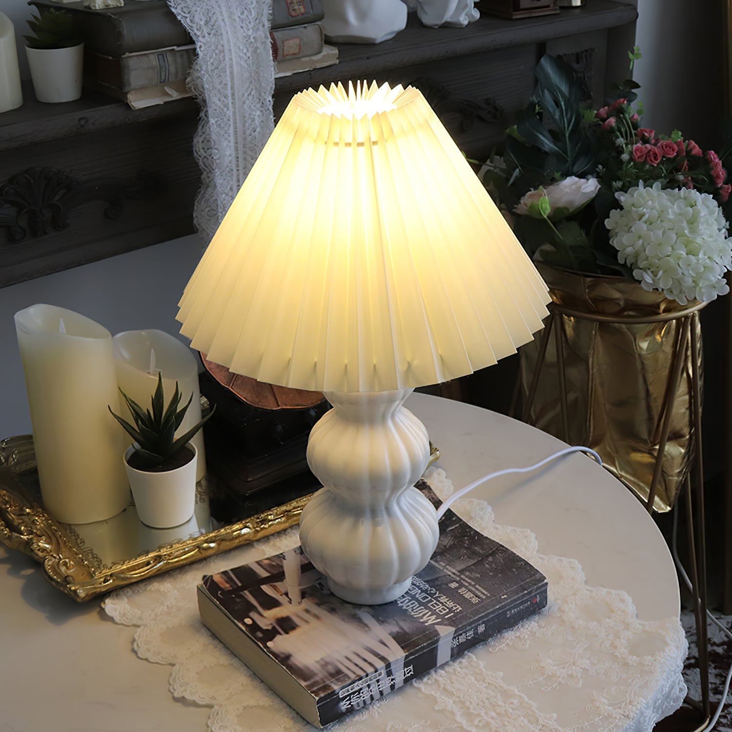FELICITY RUFFLED SHADE TABLE LAMP