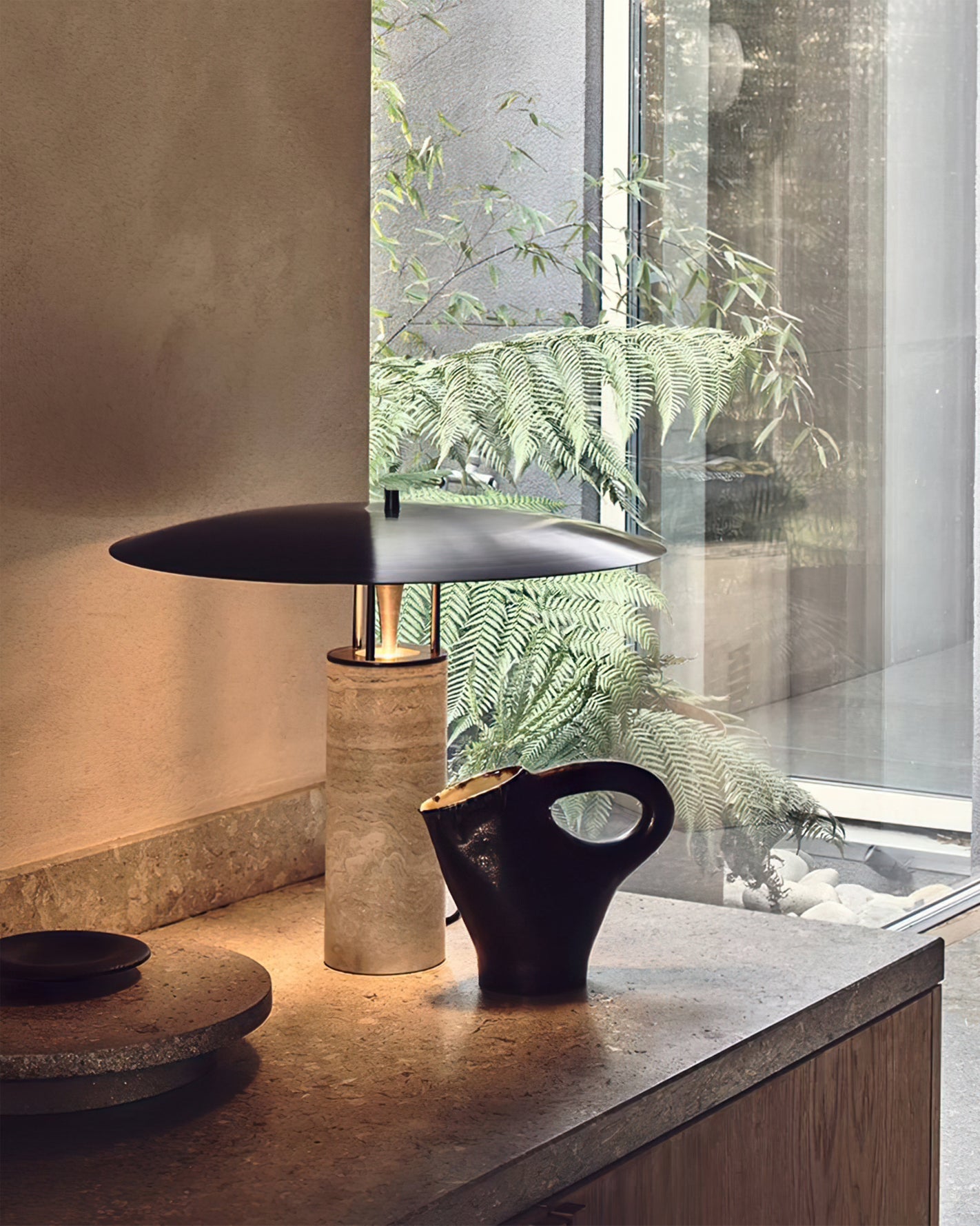 RAVENHURST TRAVERTINE ILLUMINATION LAMP