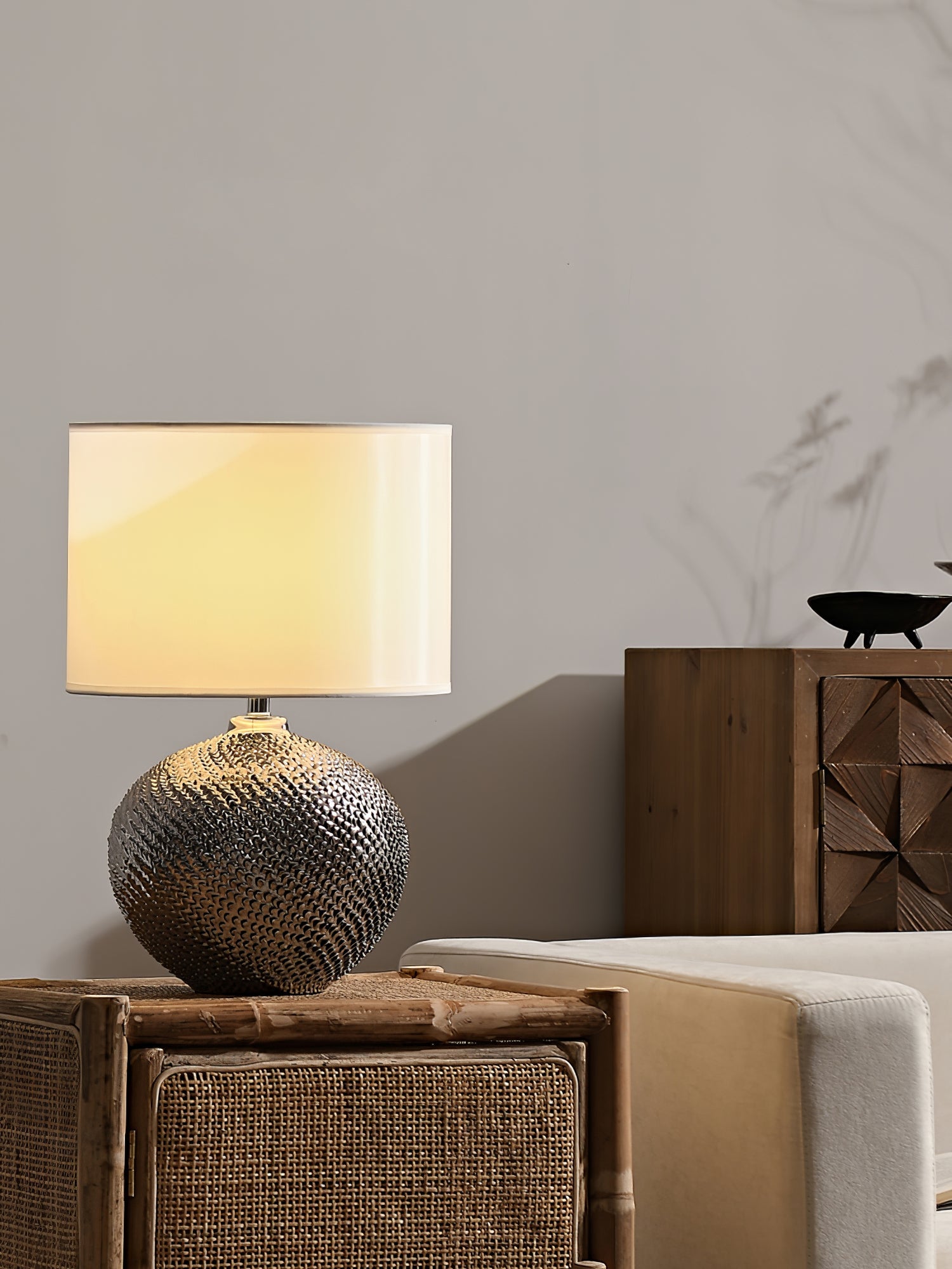 FENWICK TEXTURED EARTHENWARE LAMP