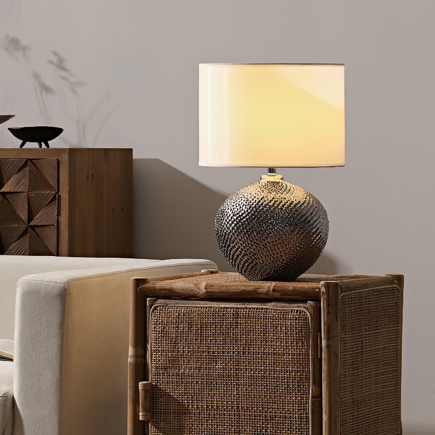 FENWICK TEXTURED EARTHENWARE LAMP