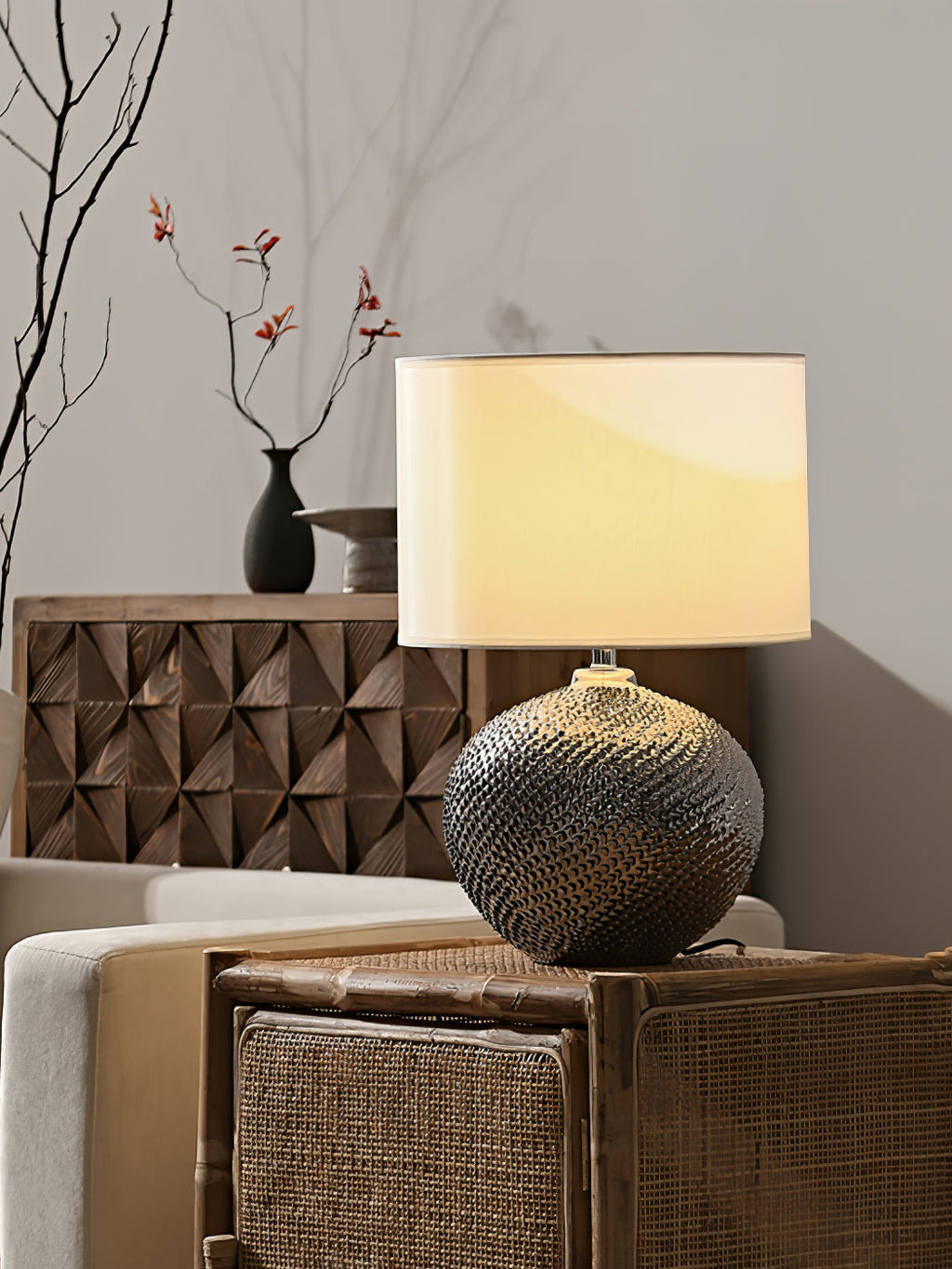 FENWICK TEXTURED EARTHENWARE LAMP