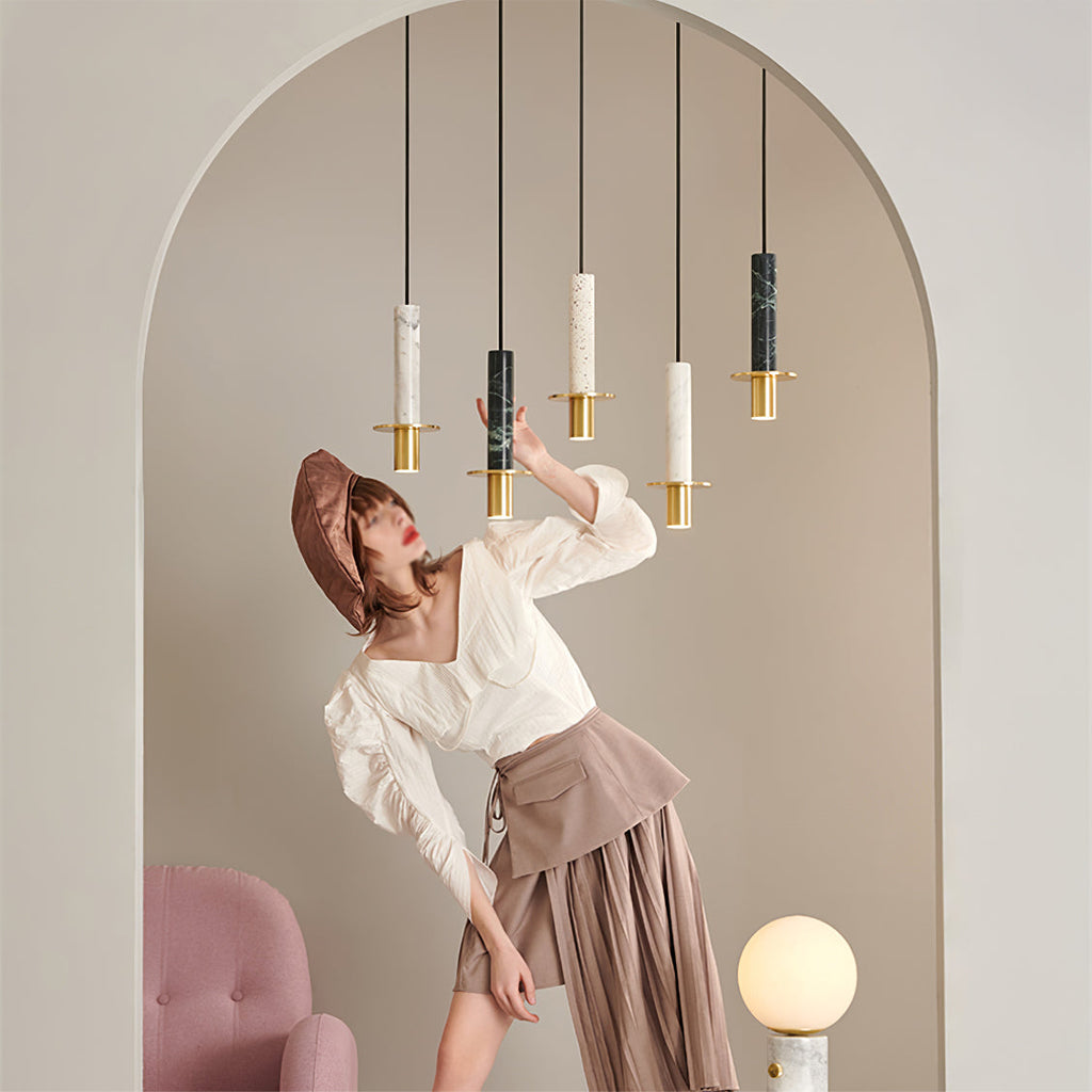 WINCHESTER MARBLE TUBE HANGING LIGHT