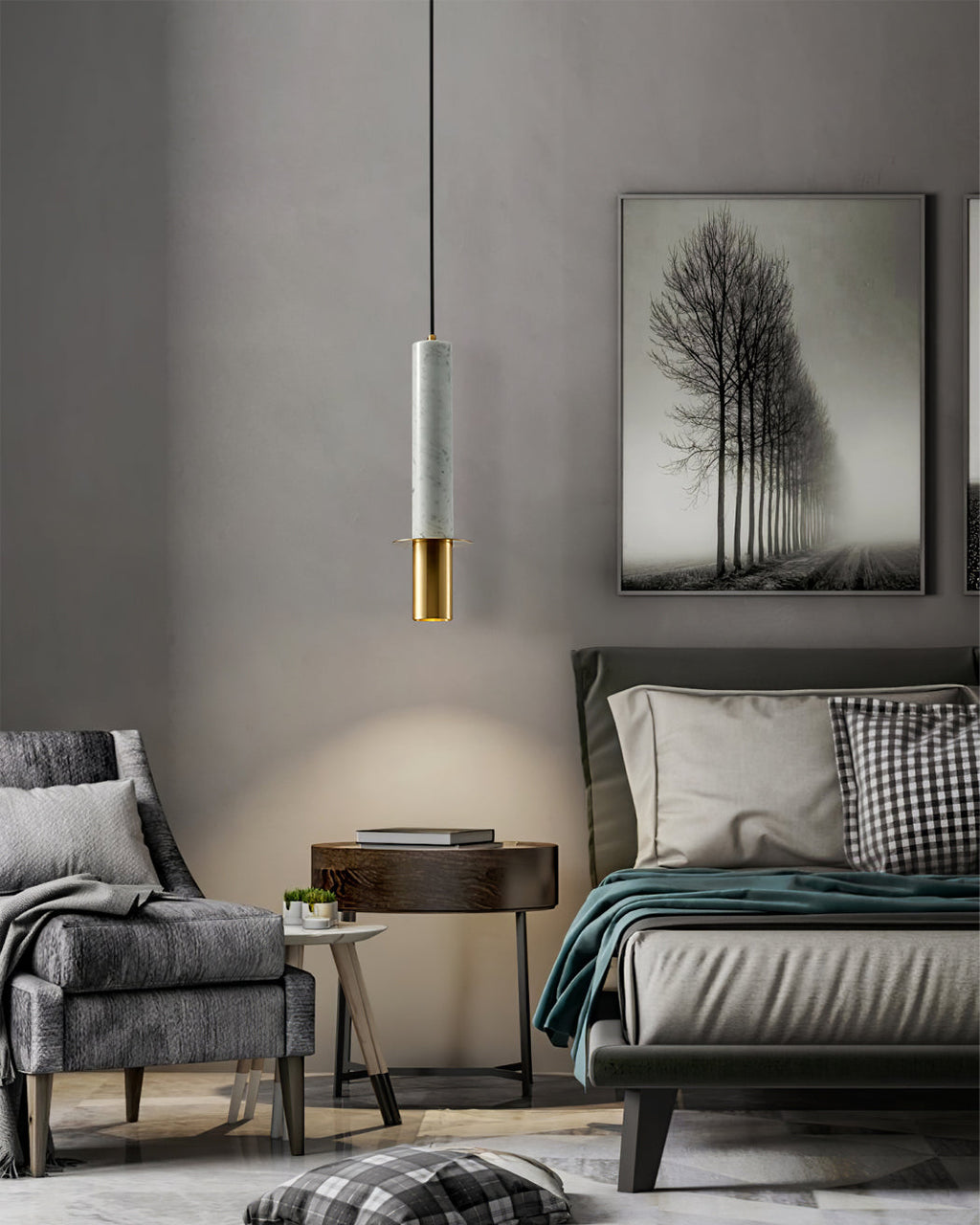 WINCHESTER MARBLE TUBE HANGING LIGHT