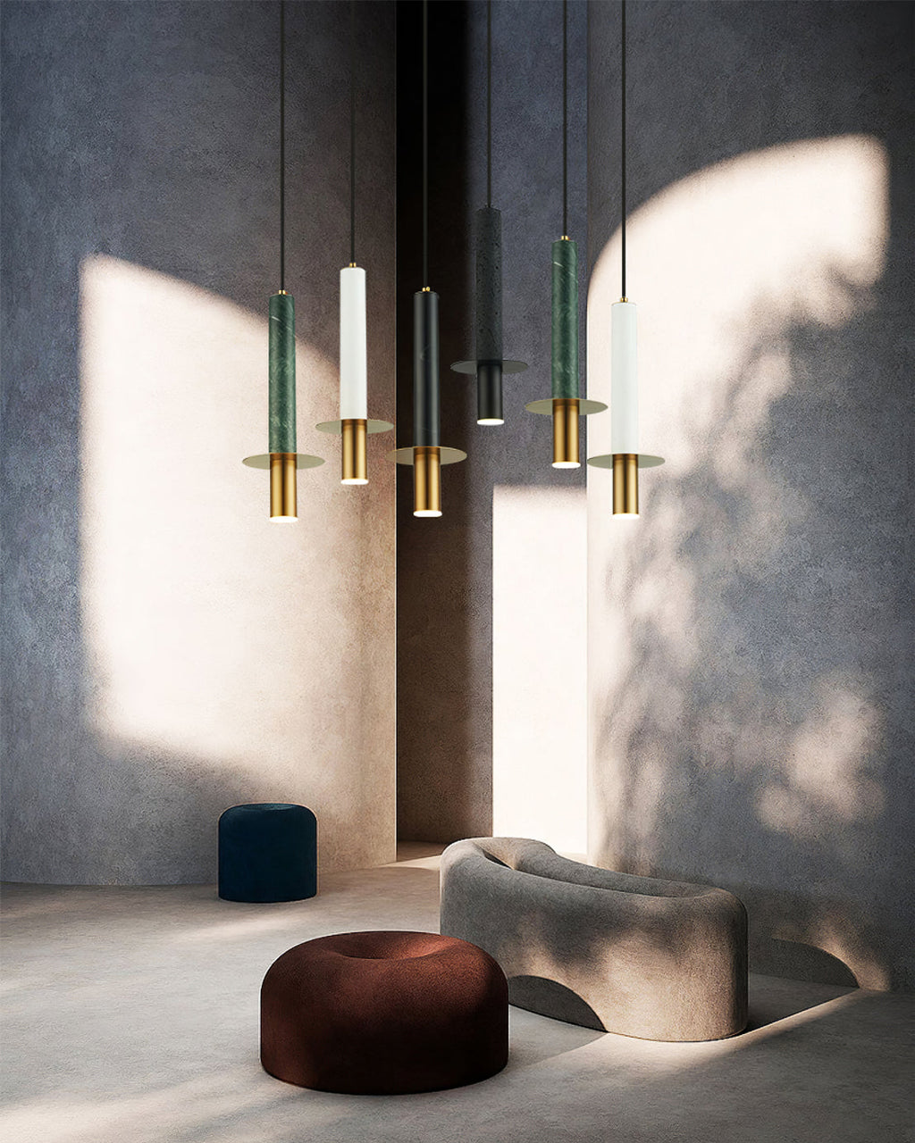WINCHESTER MARBLE TUBE HANGING LIGHT