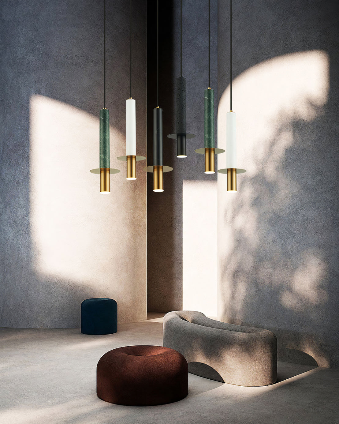 WINCHESTER MARBLE TUBE HANGING LIGHT