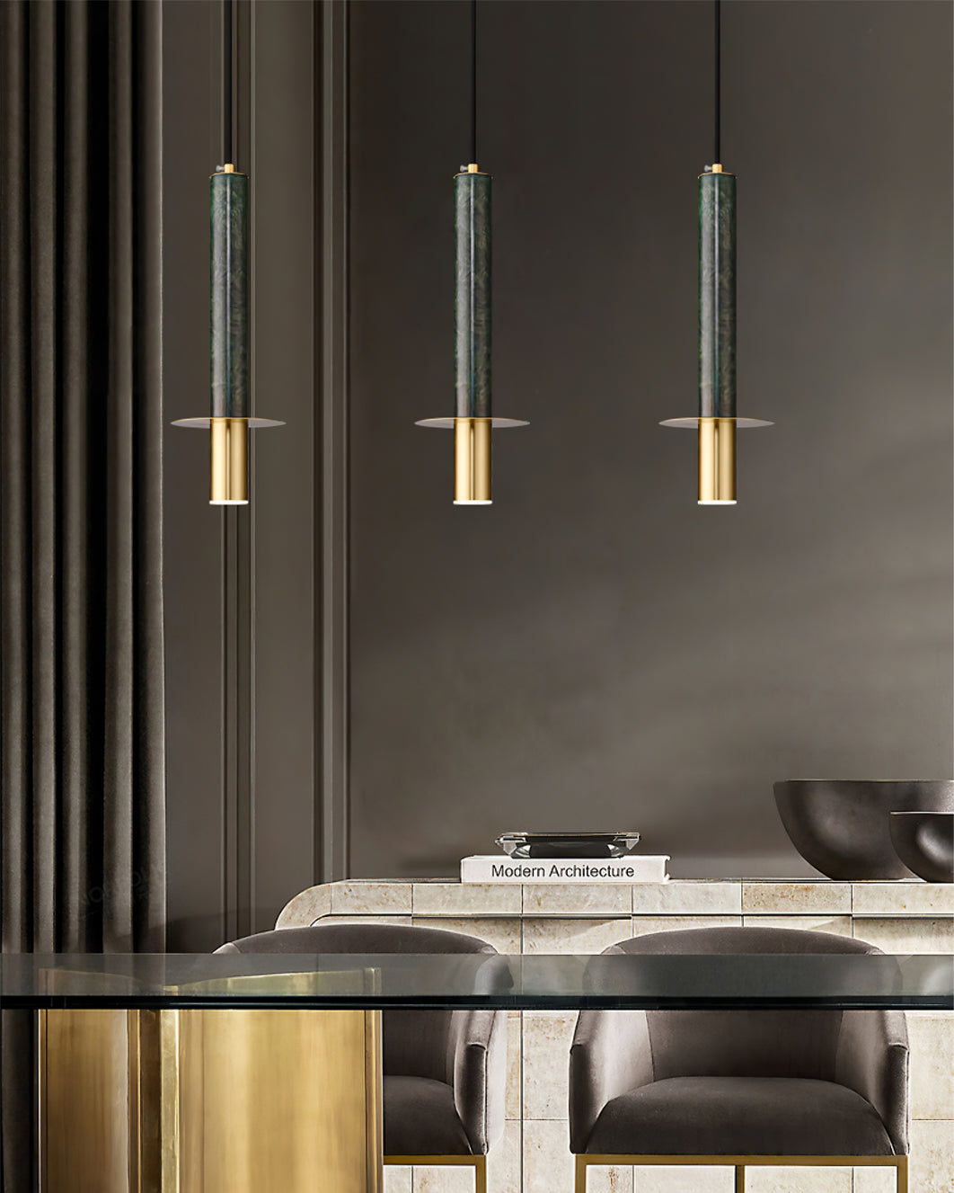WINCHESTER MARBLE TUBE HANGING LIGHT