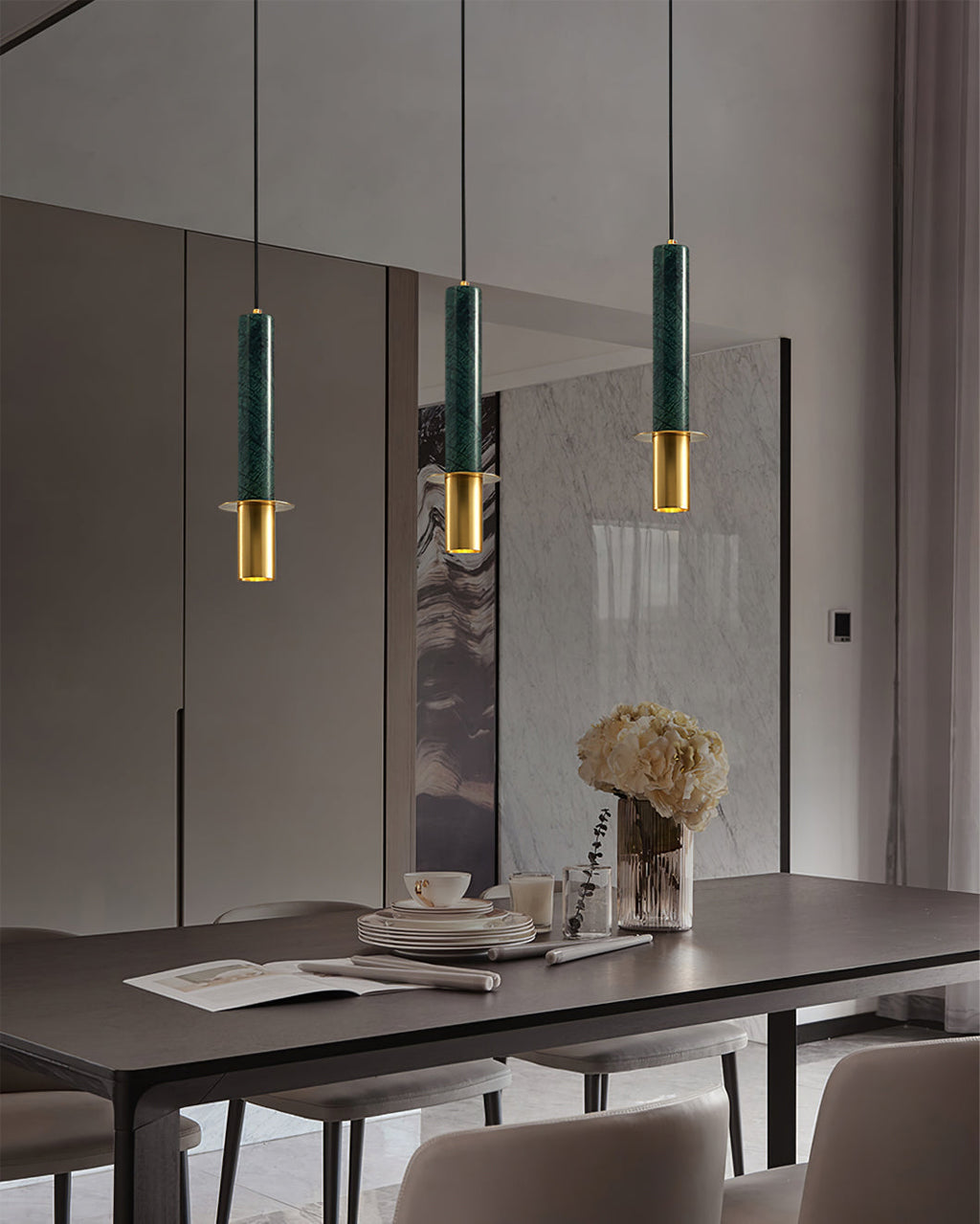 WINCHESTER MARBLE TUBE HANGING LIGHT