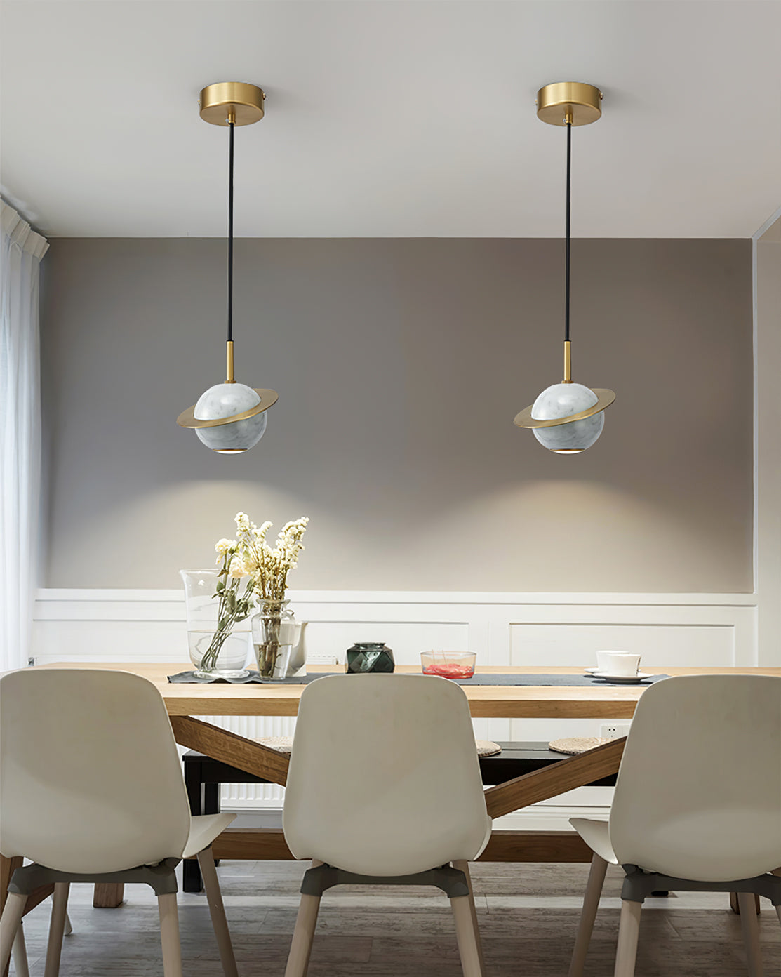 FENWICK MARBLE GLOBE HANGING LIGHT
