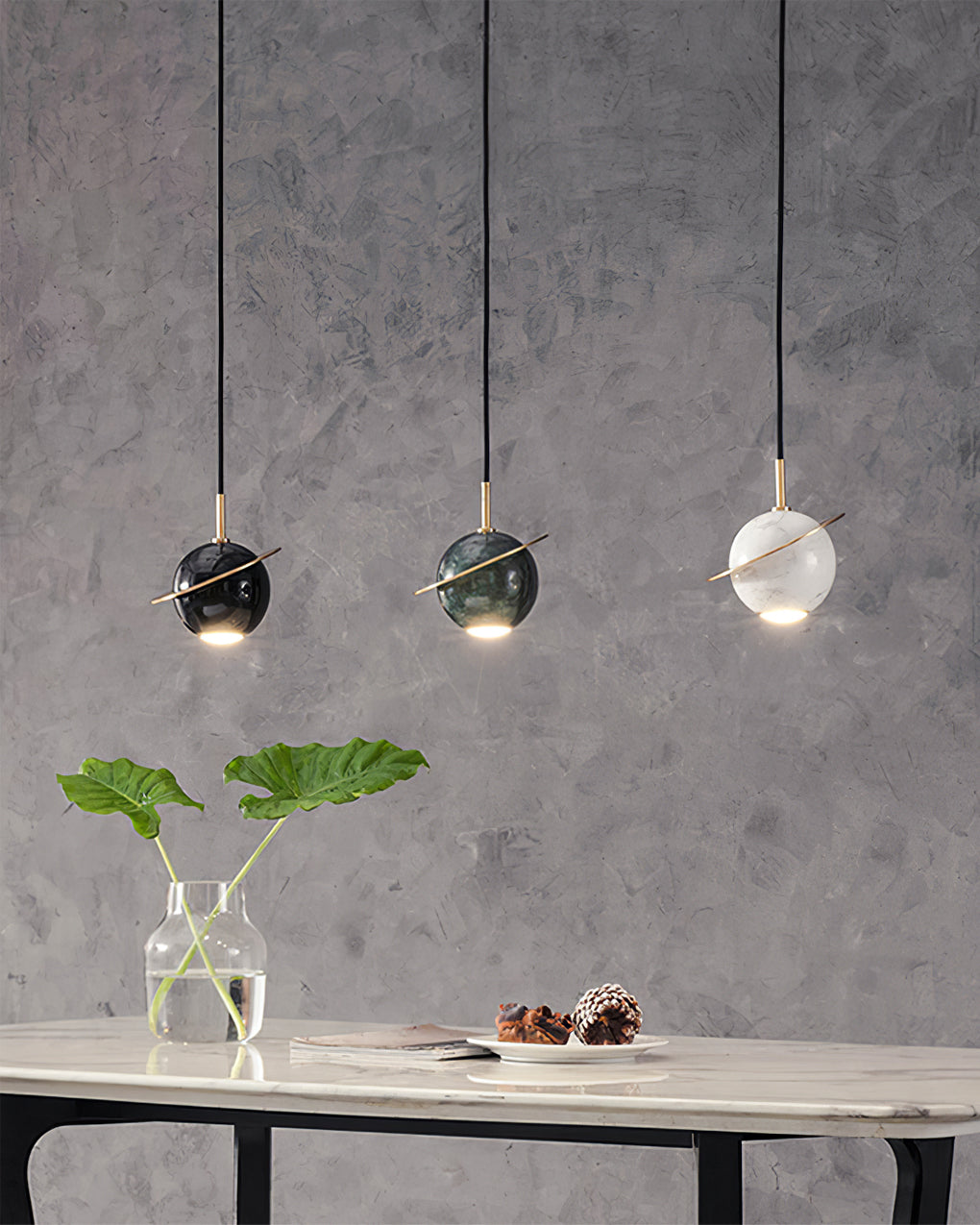 FENWICK MARBLE GLOBE HANGING LIGHT