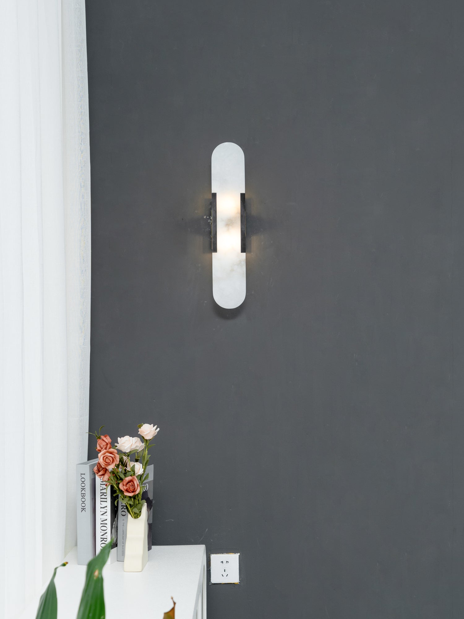 WINTHROP ALABASTER GEOMETRIC SCONCE