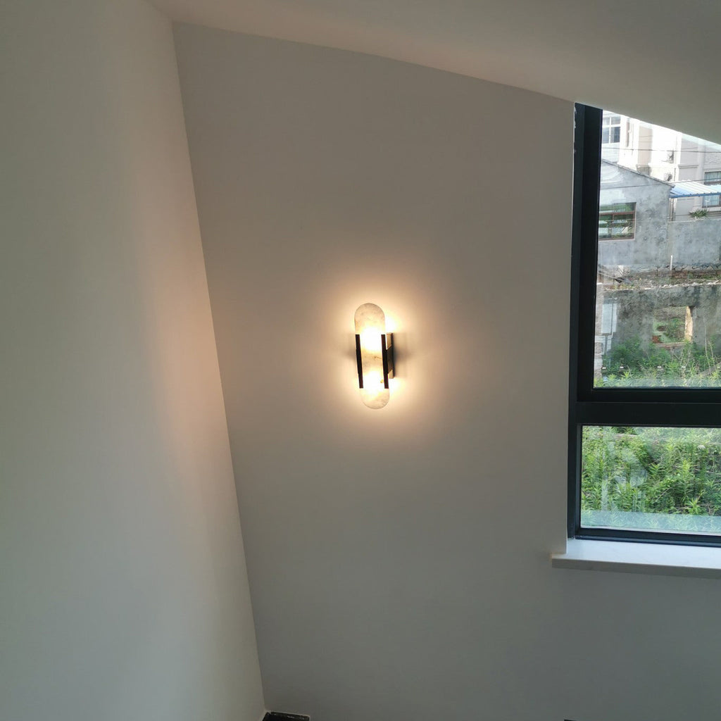 WINTHROP ALABASTER GEOMETRIC SCONCE