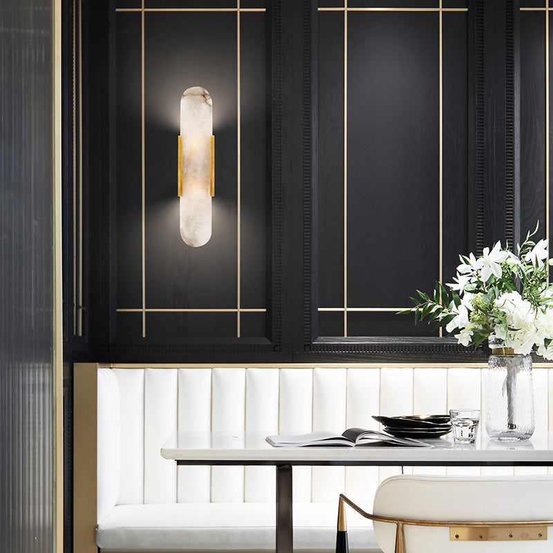 WINTHROP ALABASTER GEOMETRIC SCONCE