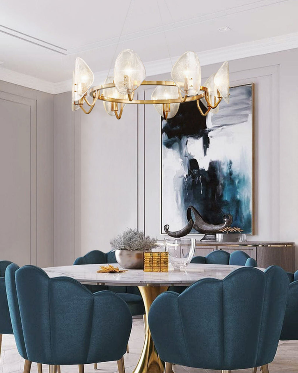 WINTHORPE CRYSTAL DROPLET CHANDELIER