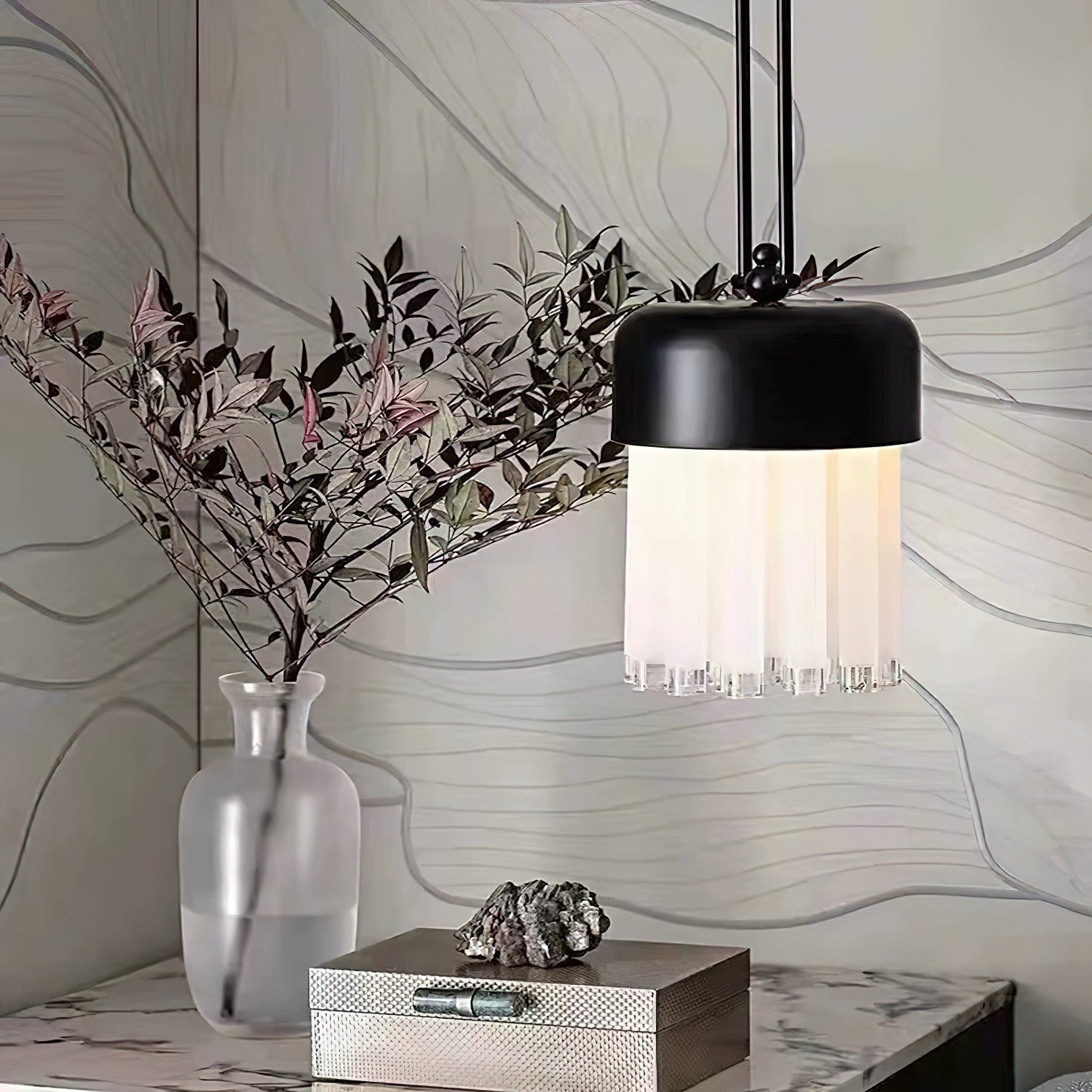 LAVENDULA VINTAGE GLASS HANGING LANTERN