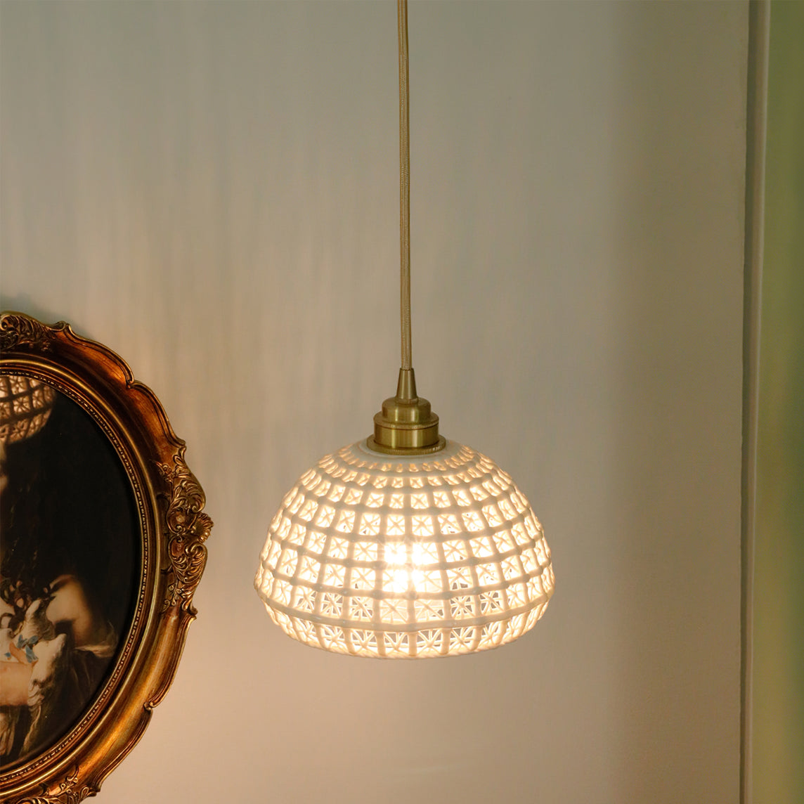 WINDSOR WHITE CLAY HANGING LANTERN