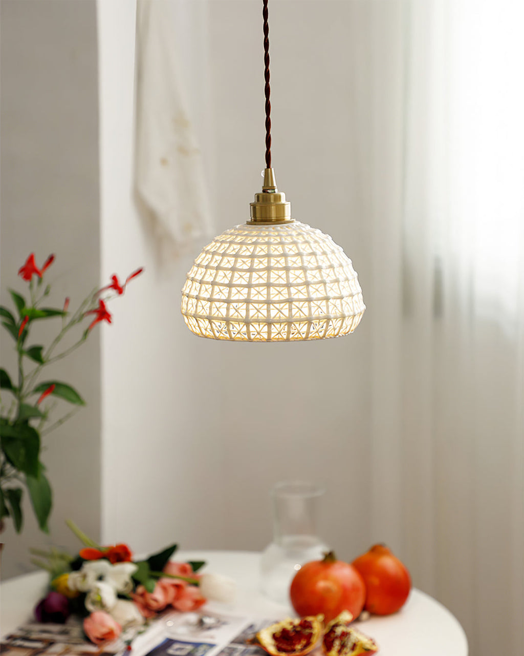 WINDSOR WHITE CLAY HANGING LANTERN