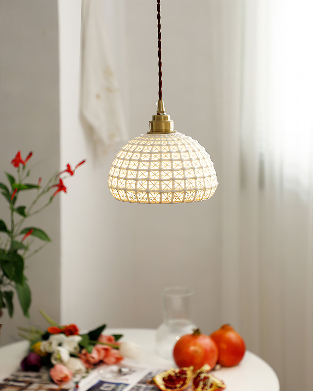 WINDSOR WHITE CLAY HANGING LANTERN
