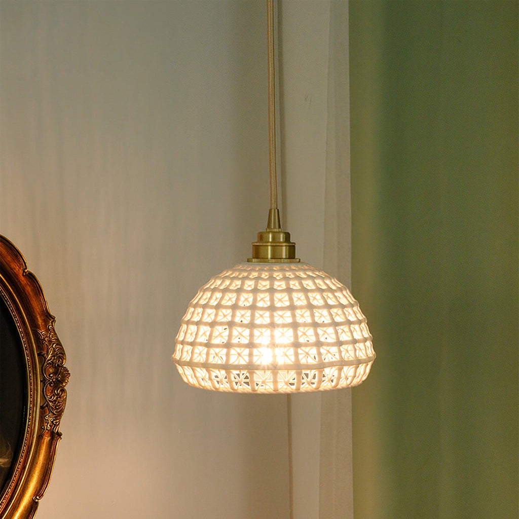 WINDSOR WHITE CLAY HANGING LANTERN