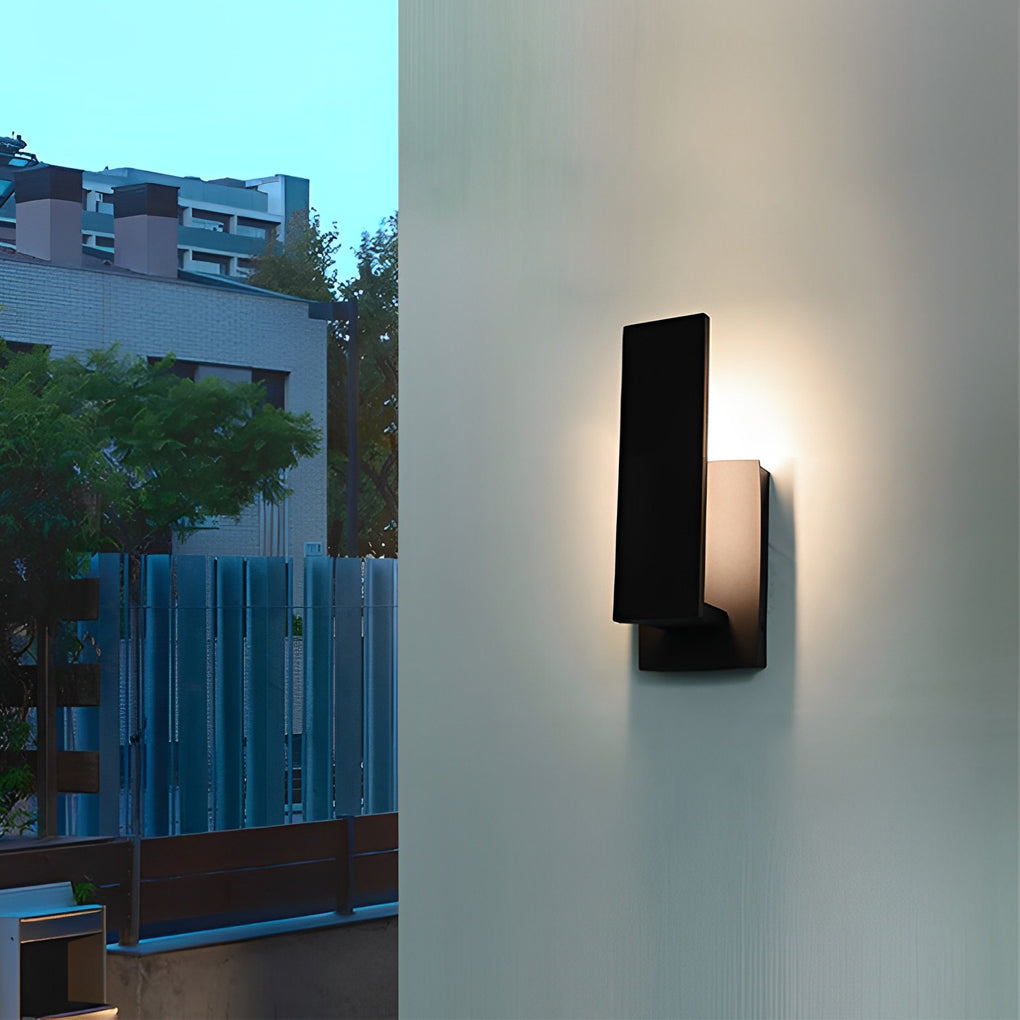 WINTERBOURNE ALUMINUM LED OUTDOOR WALL LANTERN - WATER-RESISTANT MINIMALIST DESIGN IN BLACK FINISH
