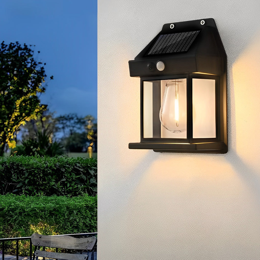 WINDSOR GLOW SOLAR WALL LANTERN WITH MOTION DETECTION