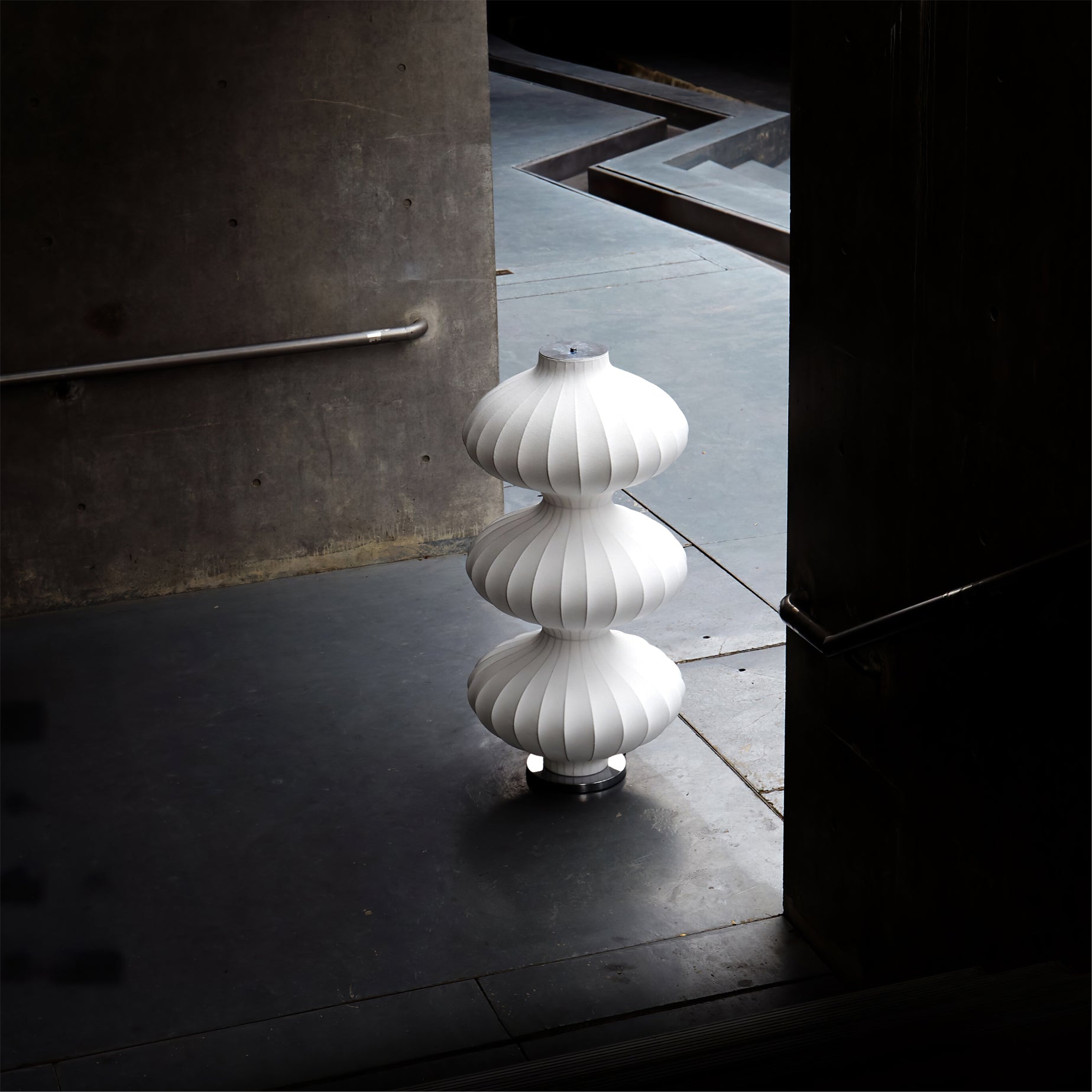 FELSTED SILK DRAPED FLOOR LANTERN