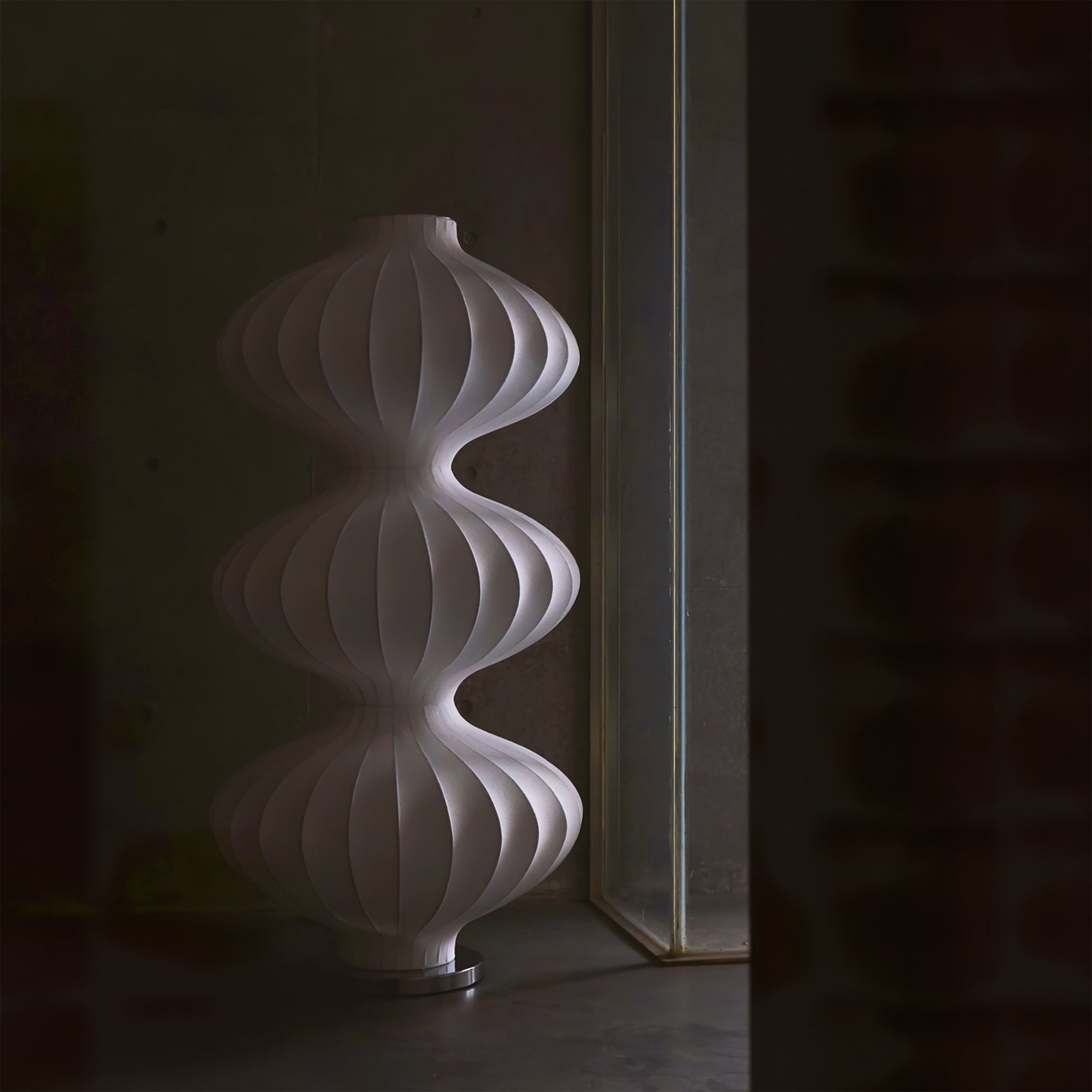 FELSTED SILK DRAPED FLOOR LANTERN