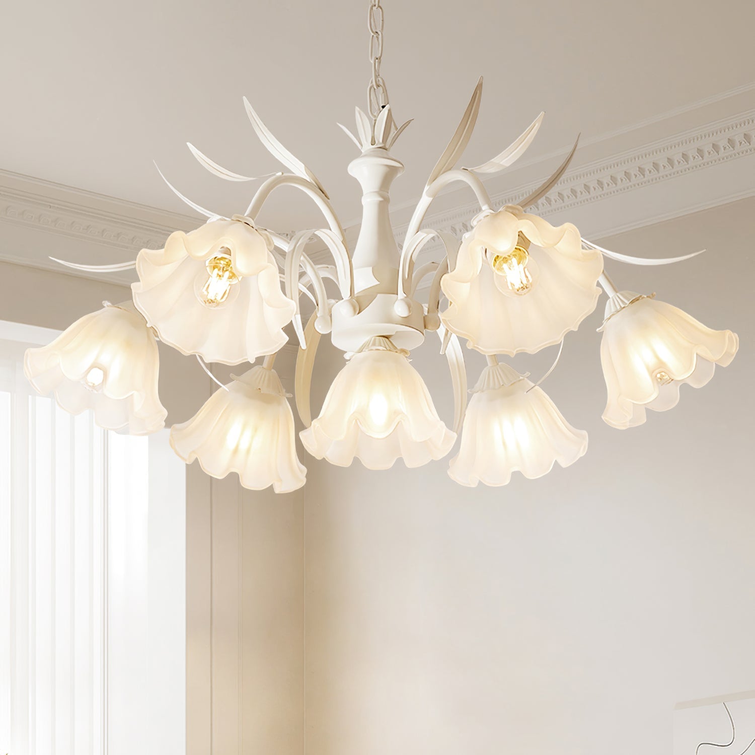 CHARLESTON IVORY CRYSTAL LUMINAIRE