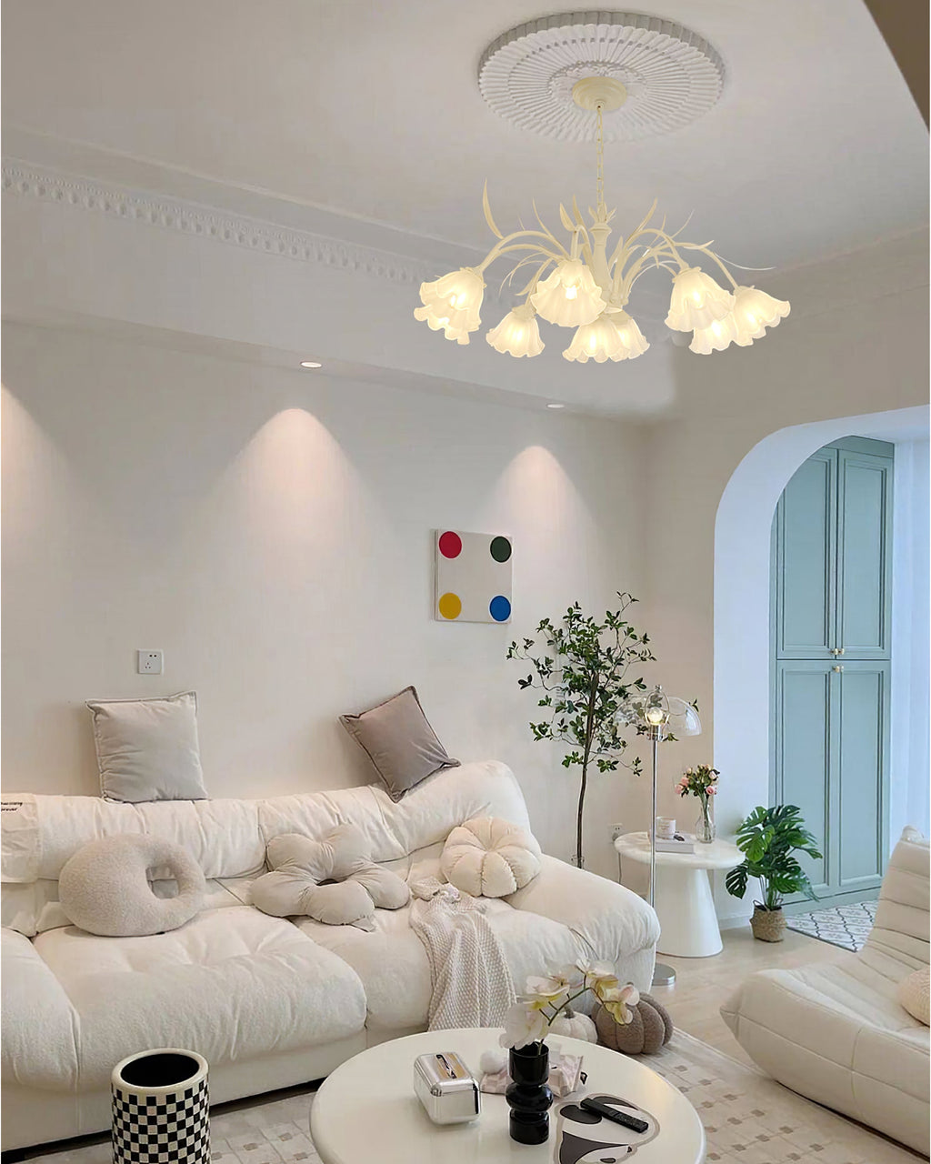 CHARLESTON IVORY CRYSTAL LUMINAIRE