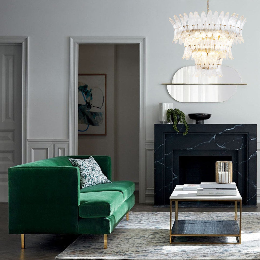 VANDERBILT PALM LEAF CRYSTAL CEILING LIGHT