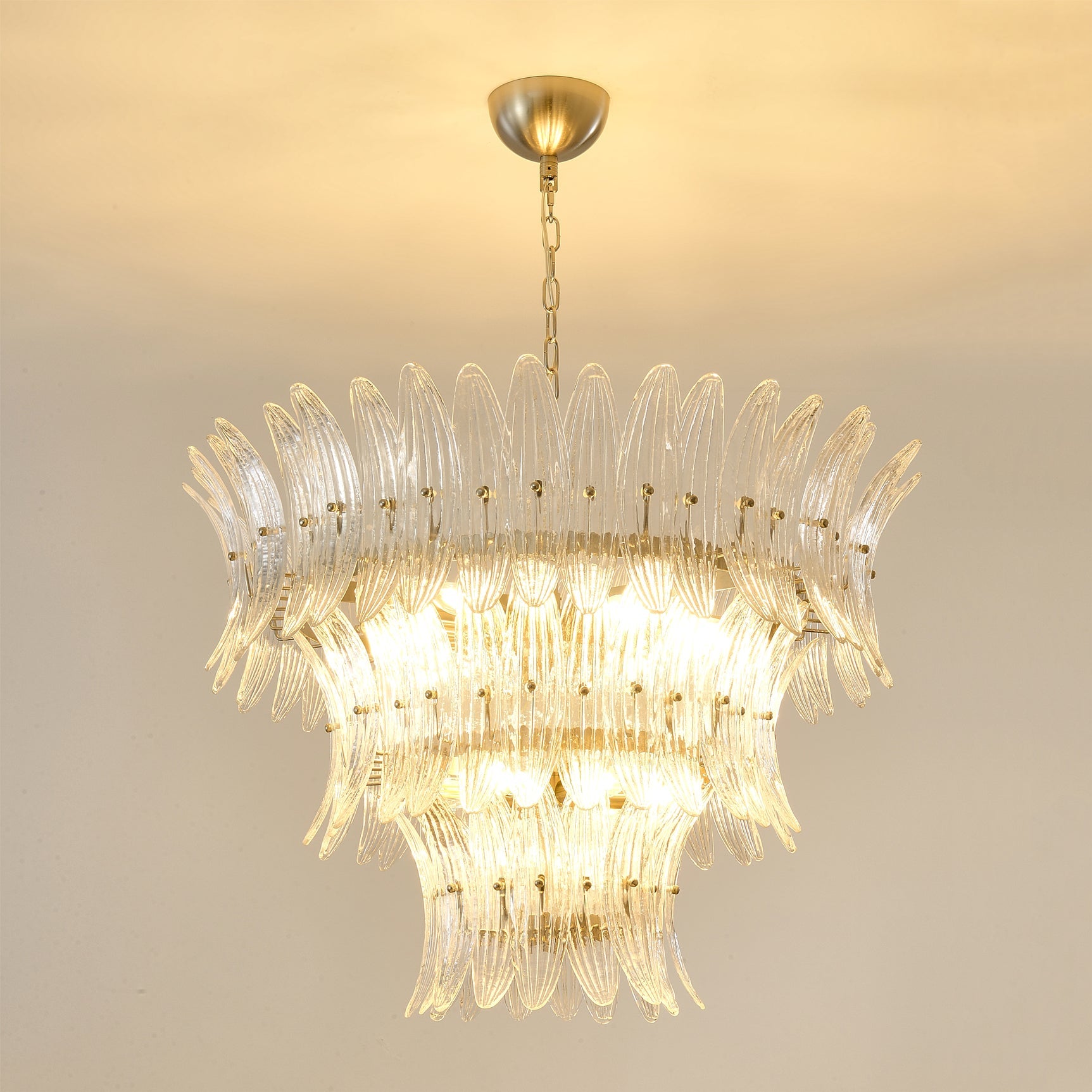 VANDERBILT PALM LEAF CRYSTAL CEILING LIGHT